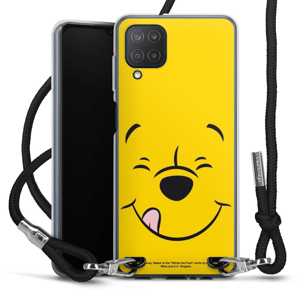 DeinDesign Handyhülle Winnie Puuh Offizielles Lizenzprodukt Disney Puuh Closeup, Samsung Galaxy M12 Handykette Hülle mit Band Case zum Umhängen