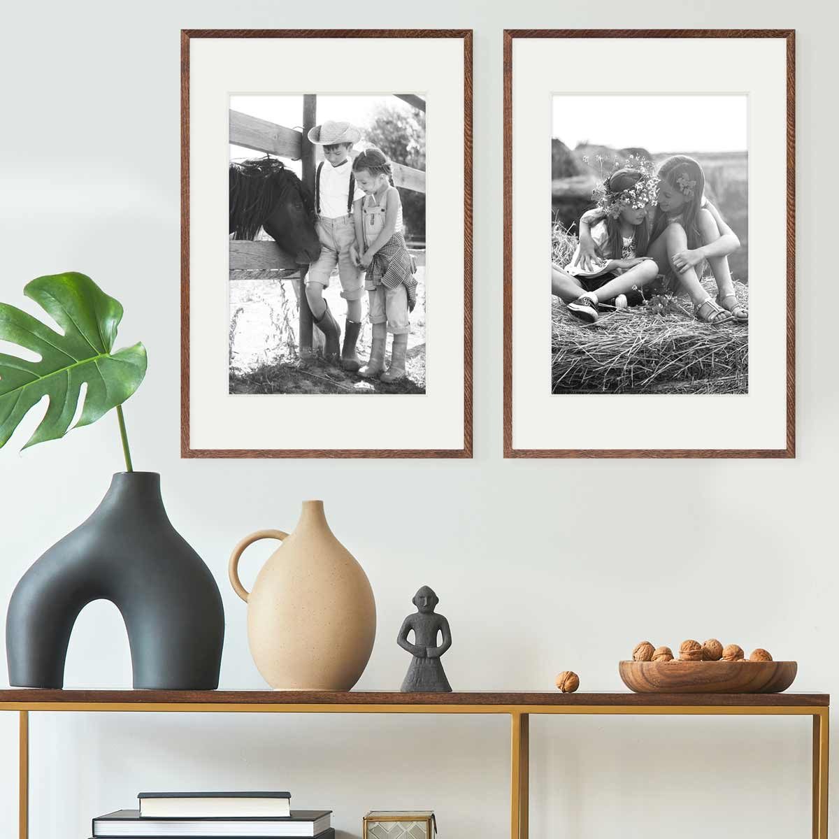 PHOTOLINI Bilderrahmen 2er Set Echtholz mit günstig online kaufen