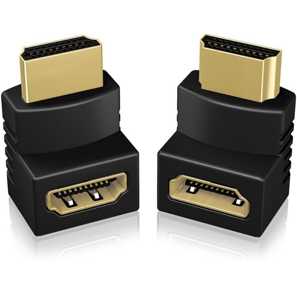 ICY BOX IB-CB009-1 2x HDMI Winkeladapter - Adapter - schwarz HDMI-Adapter HDMI