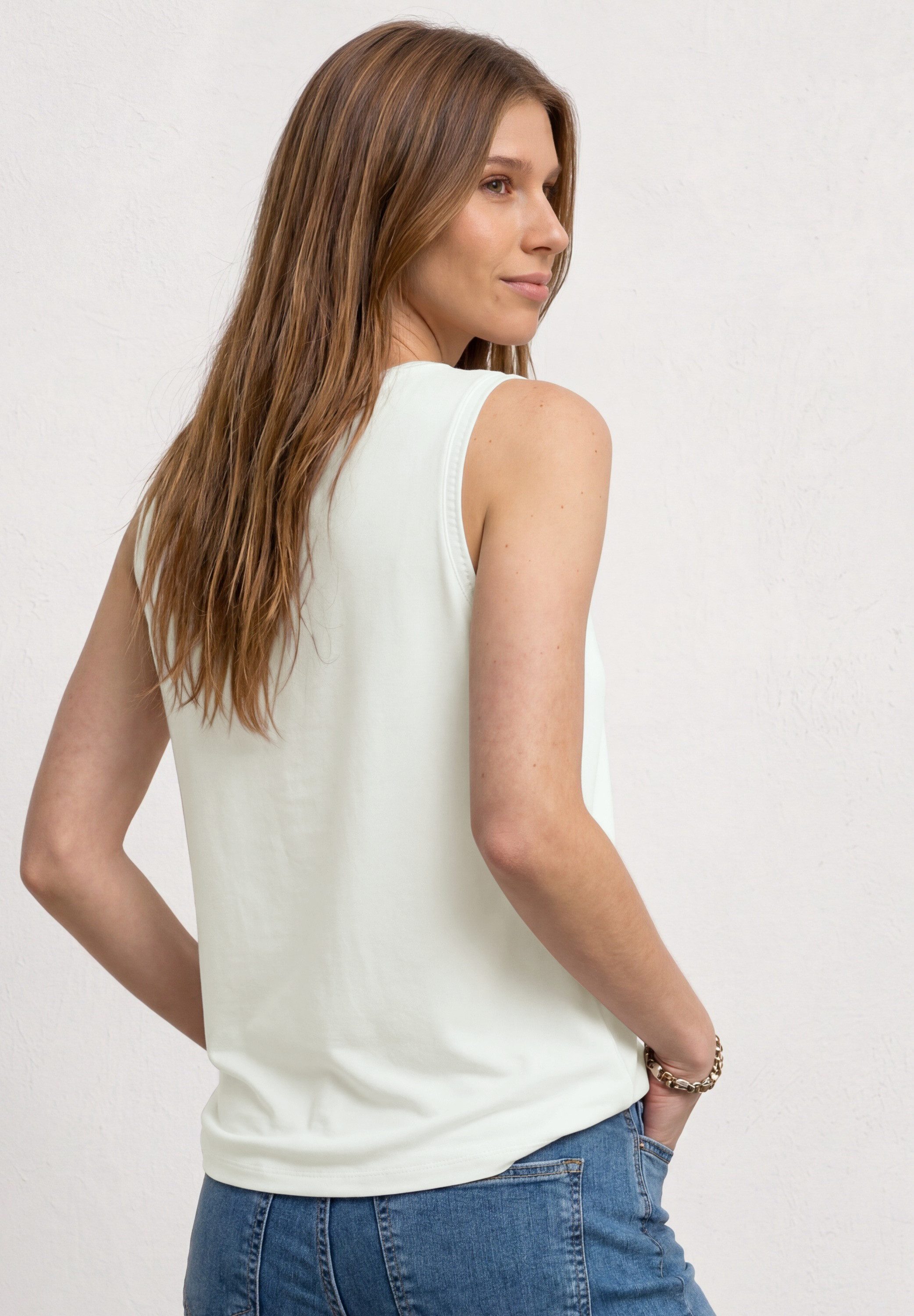 STREET ONE Shirttop mit dekorativem Crochet-Tape, unifarben