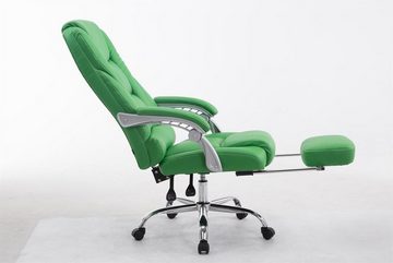 TPFLiving Bürostuhl Pacira mit bequemer Rückenlehne - höhenverstellbar und 360° drehbar (Schreibtischstuhl, Drehstuhl, Chefsessel, Bürostuhl XXL), Gestell: Metall chrom - Sitzfläche: Kunstleder grün