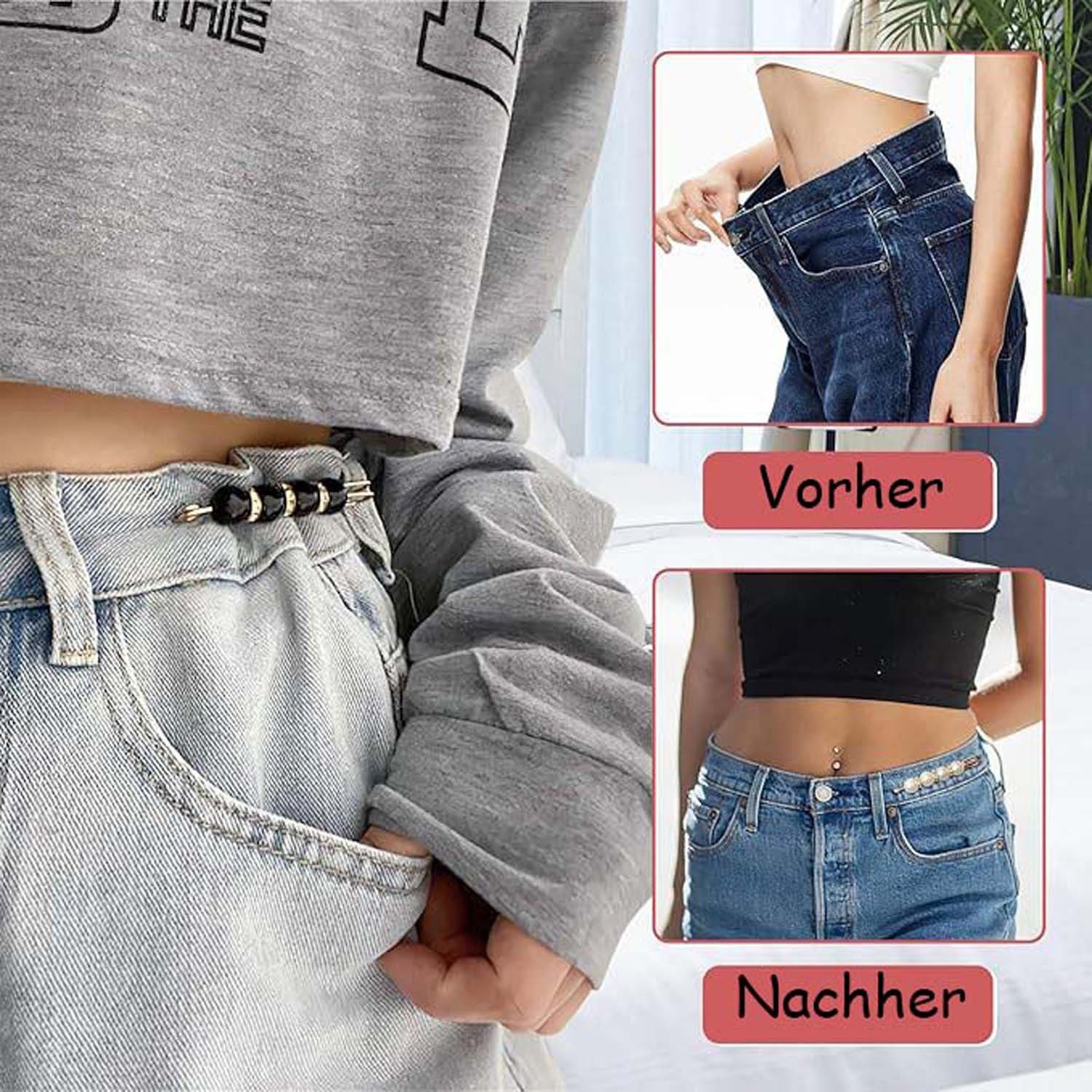 Zaewry Anstecknadel Set 80 Stück Perlen Brosche Damen Hose Enger Machen Clip Perlen (80-tlg) – Bild 4 von 5