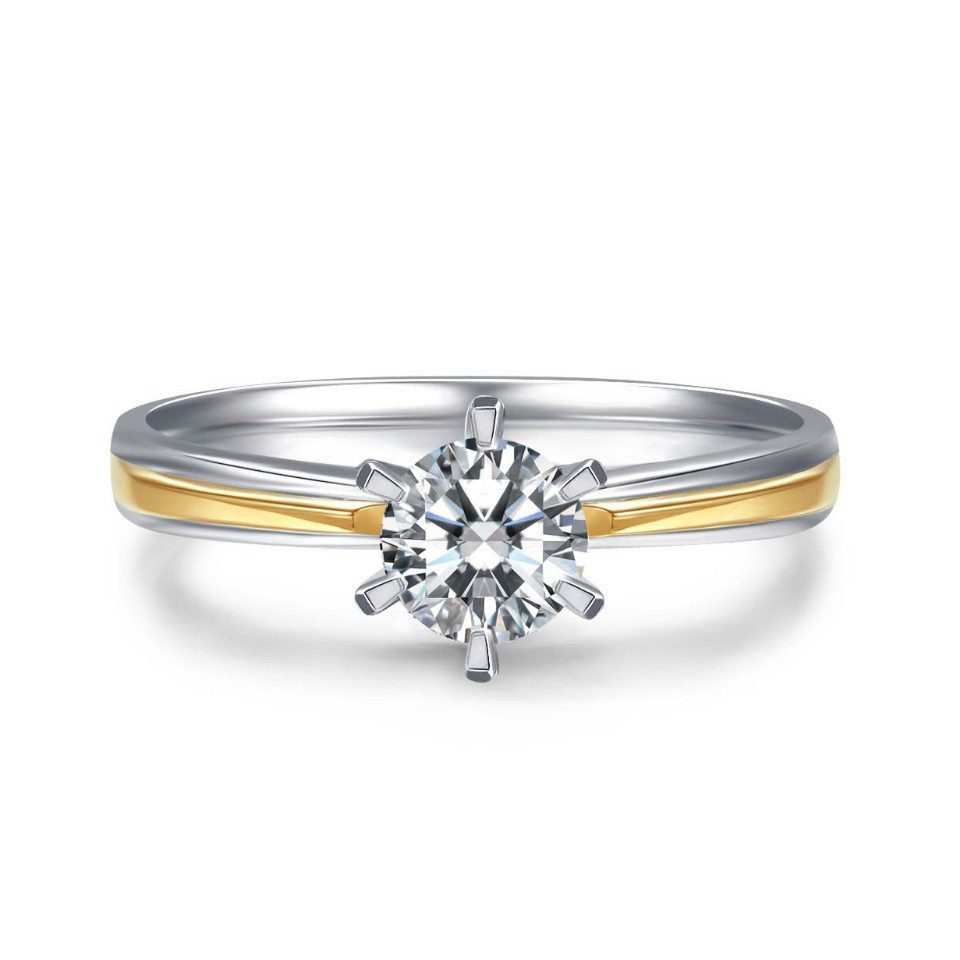 Sternvoll Verlobungsring Diamantring Goldring, IGI-zertifiziert, Handgefertigt, Solitär, 18K Massivgold