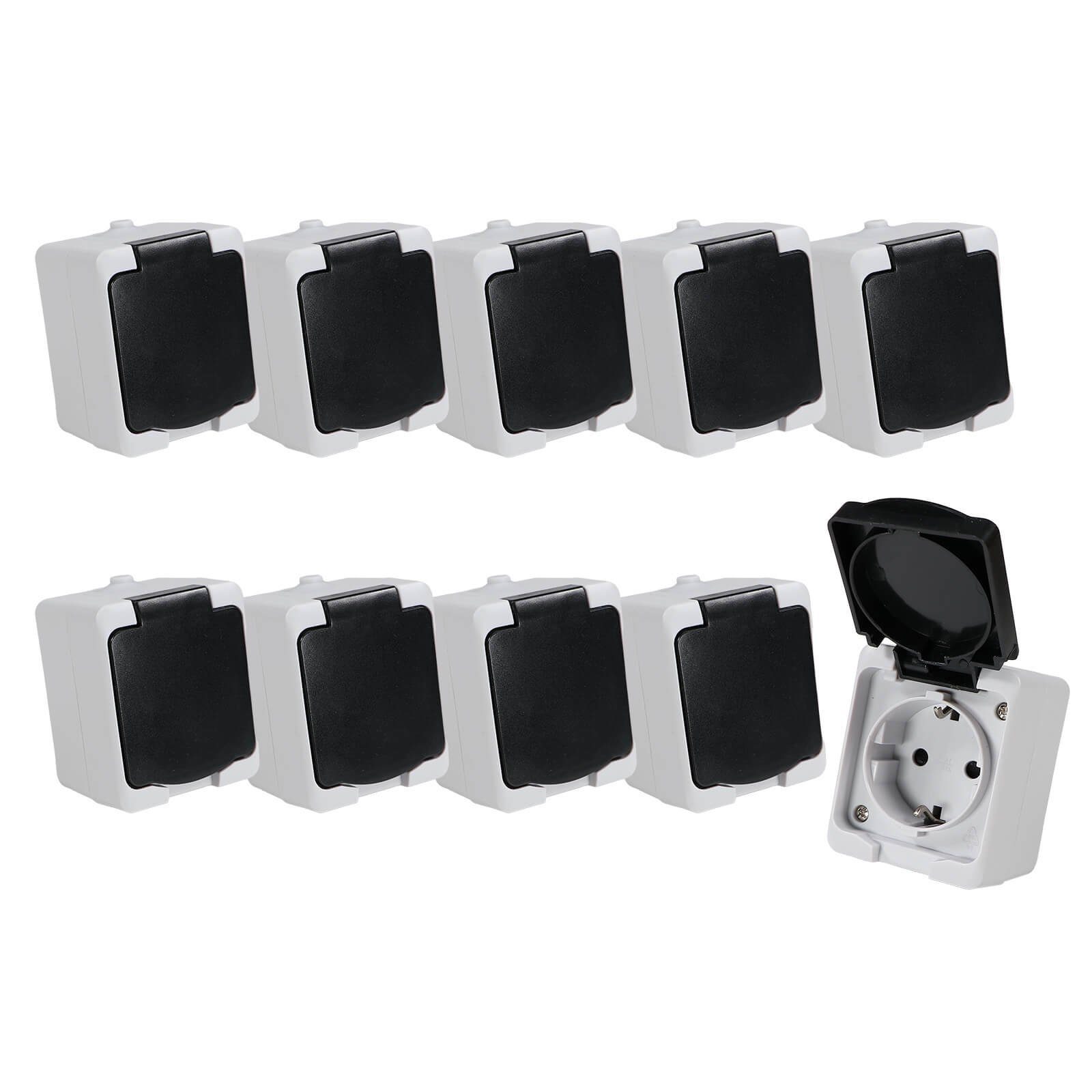 REV Ritter GmbH Aufputz-Steckdose 10 Feuchtraum Steckdosen Aufputz Aqua Mini REV Ritter Keller Steckdose, 10-St.