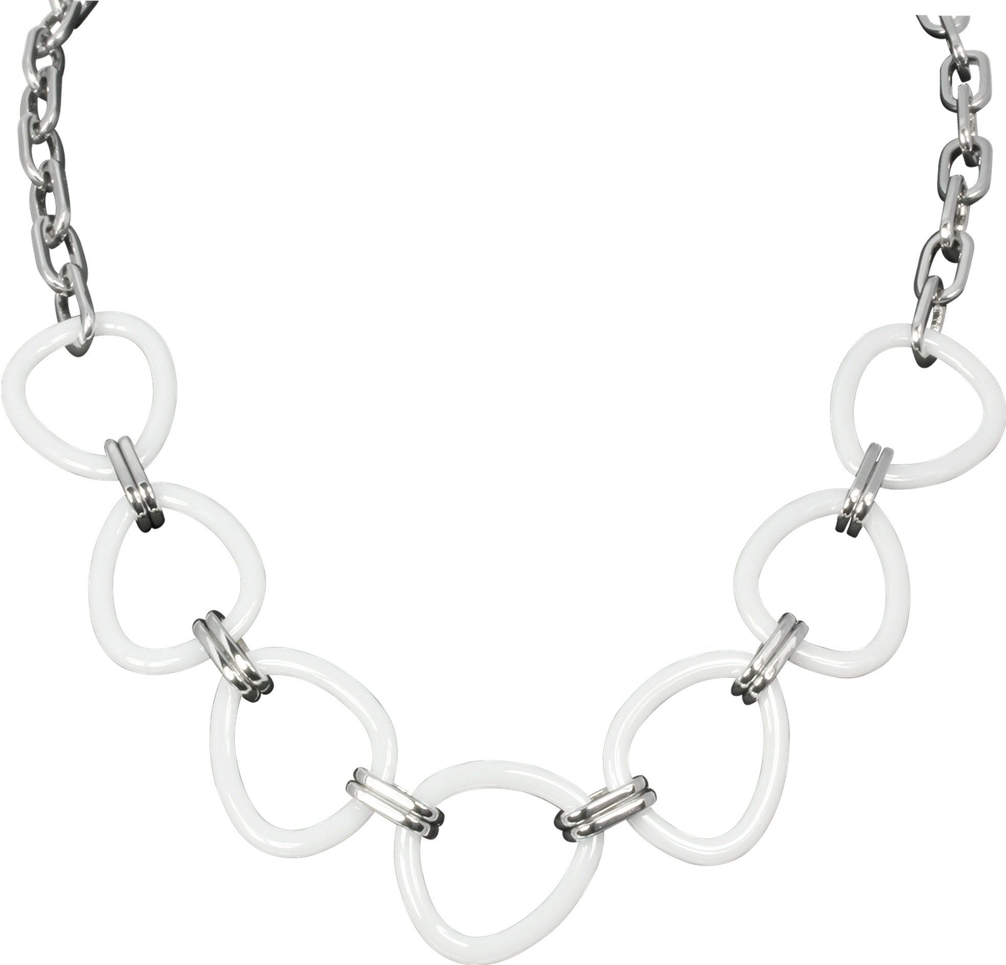 Amello Edelstahlkette Amello Dreieck Halskette silber weiß (Halskette), Damen Halsketten (Dreieck) aus Edelstahl (Stainless Steel)