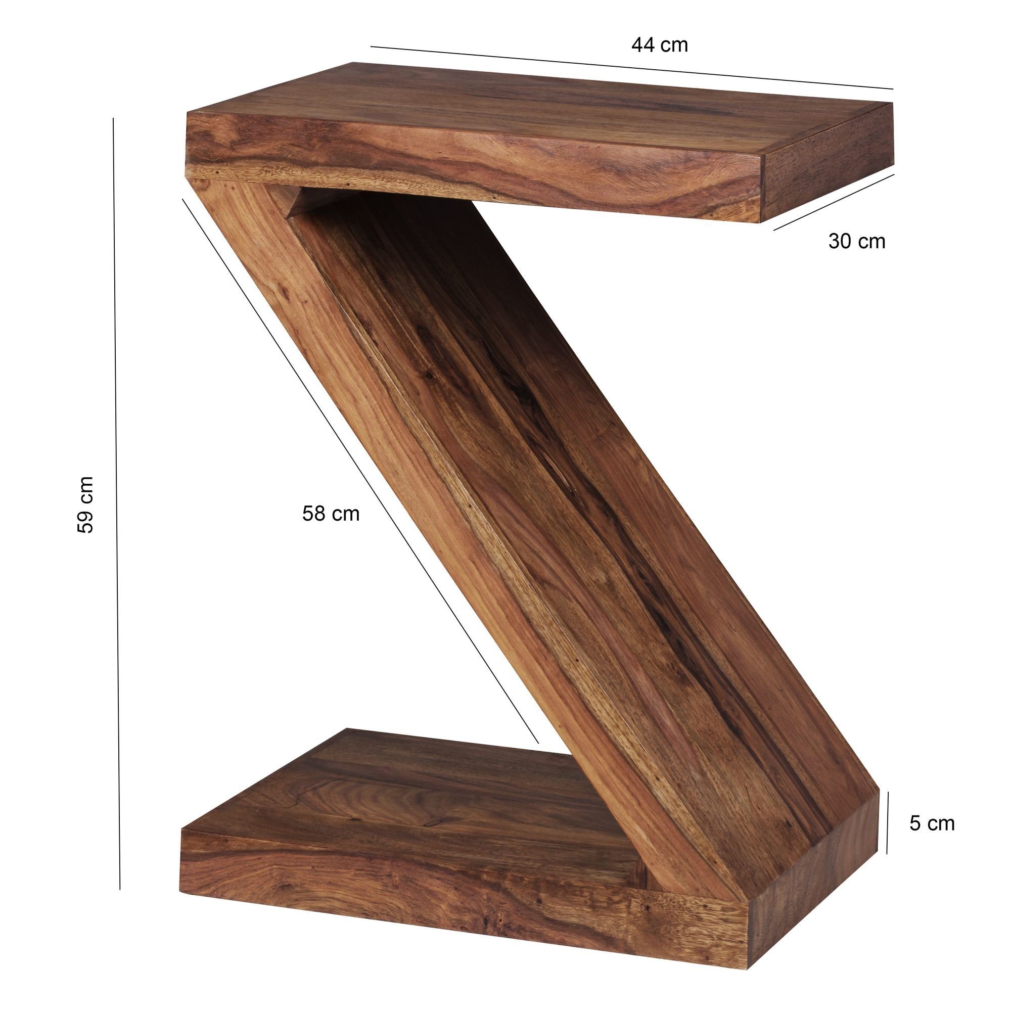 KADIMA DESIGN Beistelltisch Ablage Wood Z- Cube Massivholz Stand Bücher