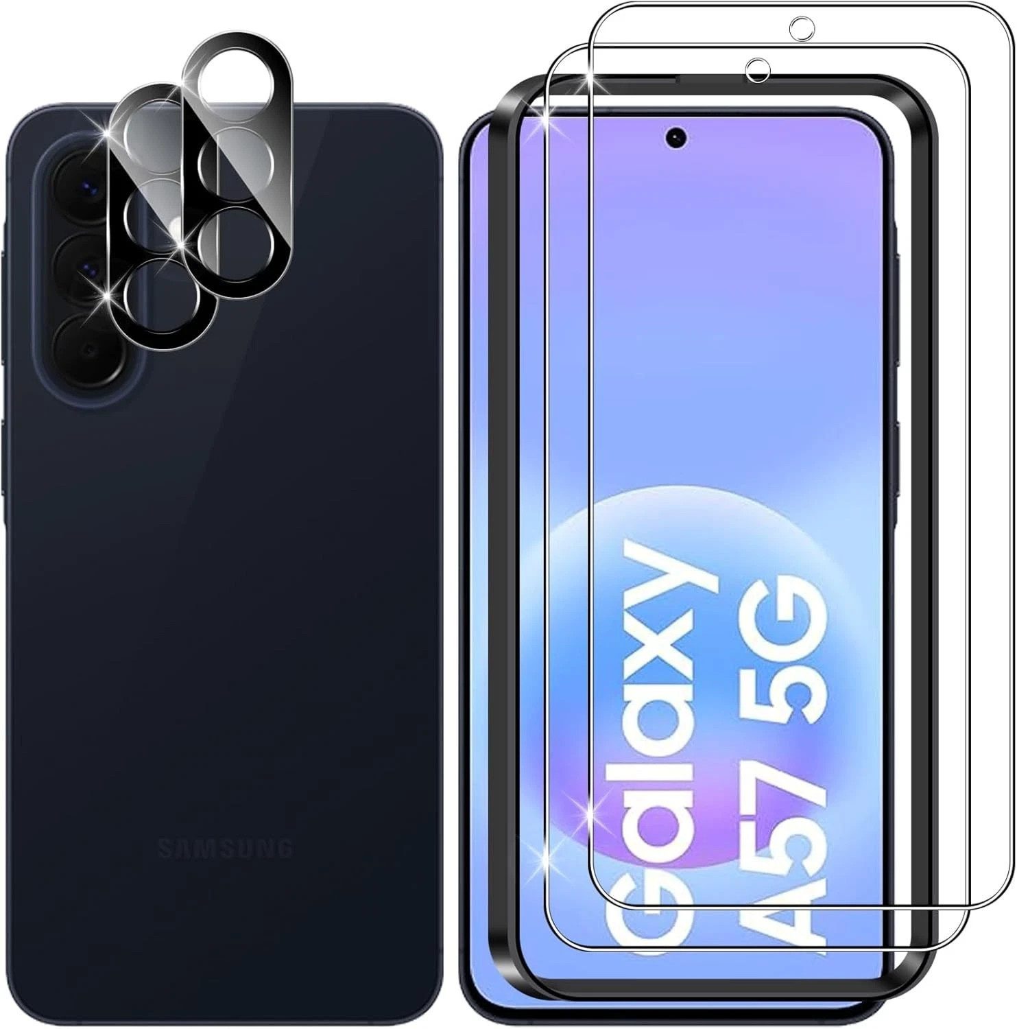MSM Protech Displayschutzfolie 2X Schutzglas (Display + Kamera) für Samsung Galaxy A57 5G Panzerfolie