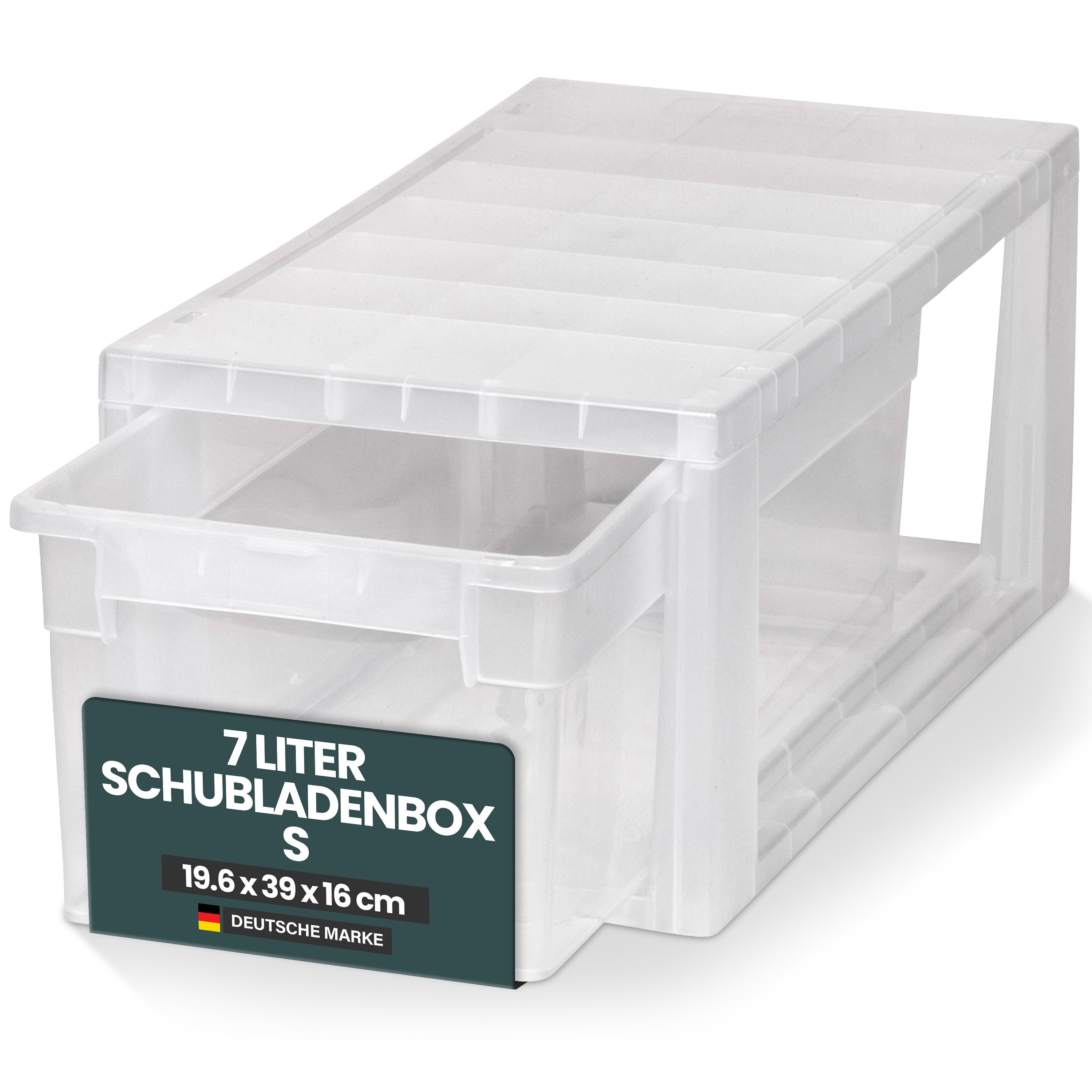Kreher Aufbewahrungsbox Schubladenboxen mit 39 cm Tiefe in verschiedenen Größen