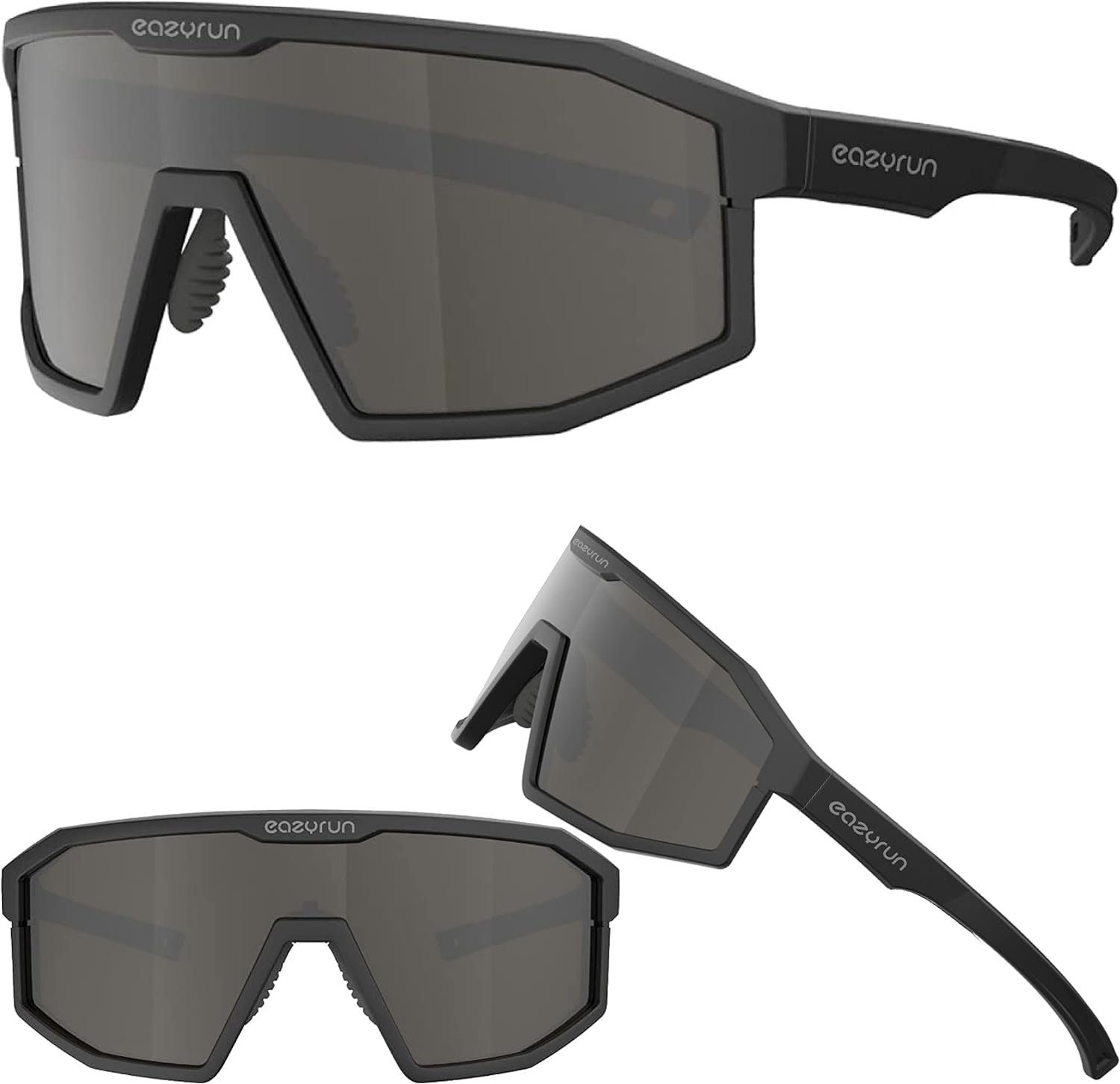 EyeAm Fahrradbrille Sportbrille für Damen & Herren für Sport, Laufen, MTB & Outdoor, (Modell: EAZYRUN), UV-Schutz 400 F23A