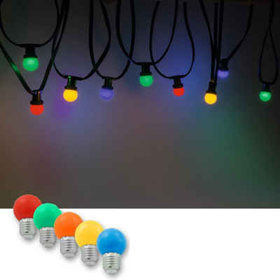 SATISFIRE LED-Lichterkette »Illu-/Partylichterkette 10m Außenlichterkette, 10 x bunte LED Lampe - SOMMERDEAL«