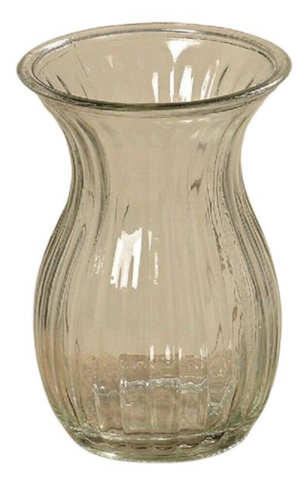 BOLTZE GRUPPE GmbH Dekovase Vase Glas transparent Rillen Ø.12 cm H.17 cm