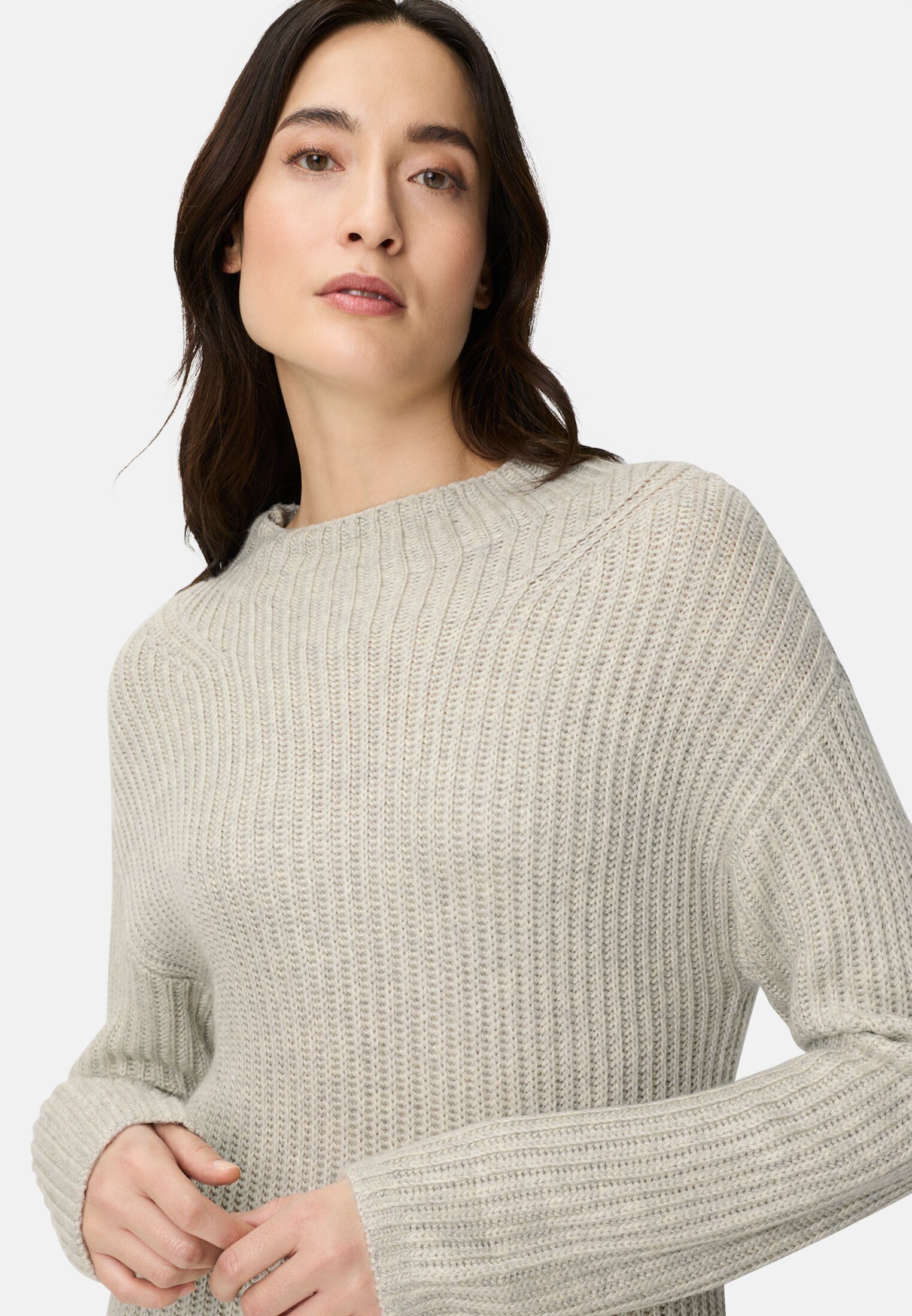 camel active Strickkleid mit Rundhalsausschnitt Langarm