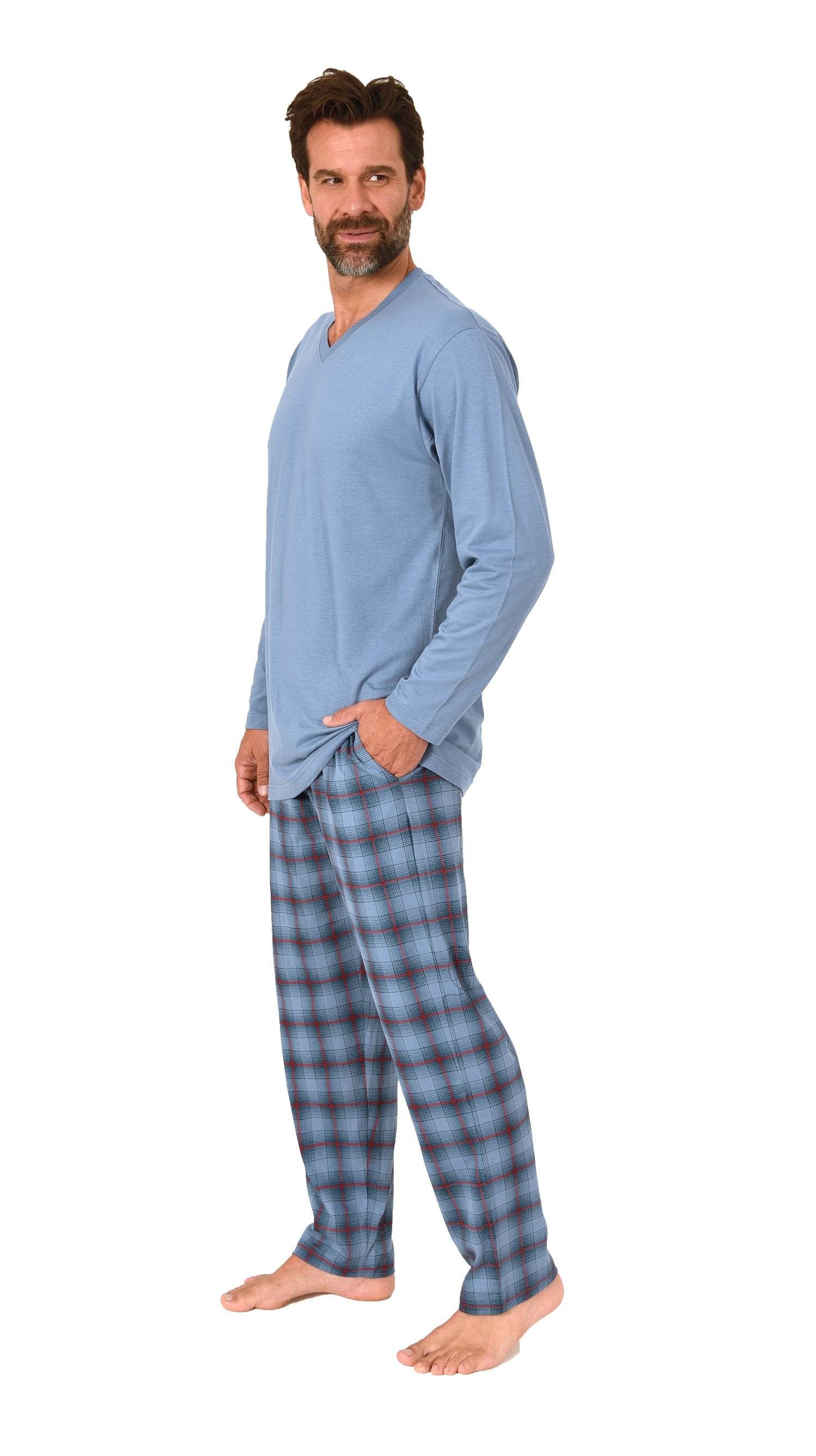Normann Pyjama Normann Herren Schlafanzug lang mit Karo Hose - auch in Über günstig online kaufen