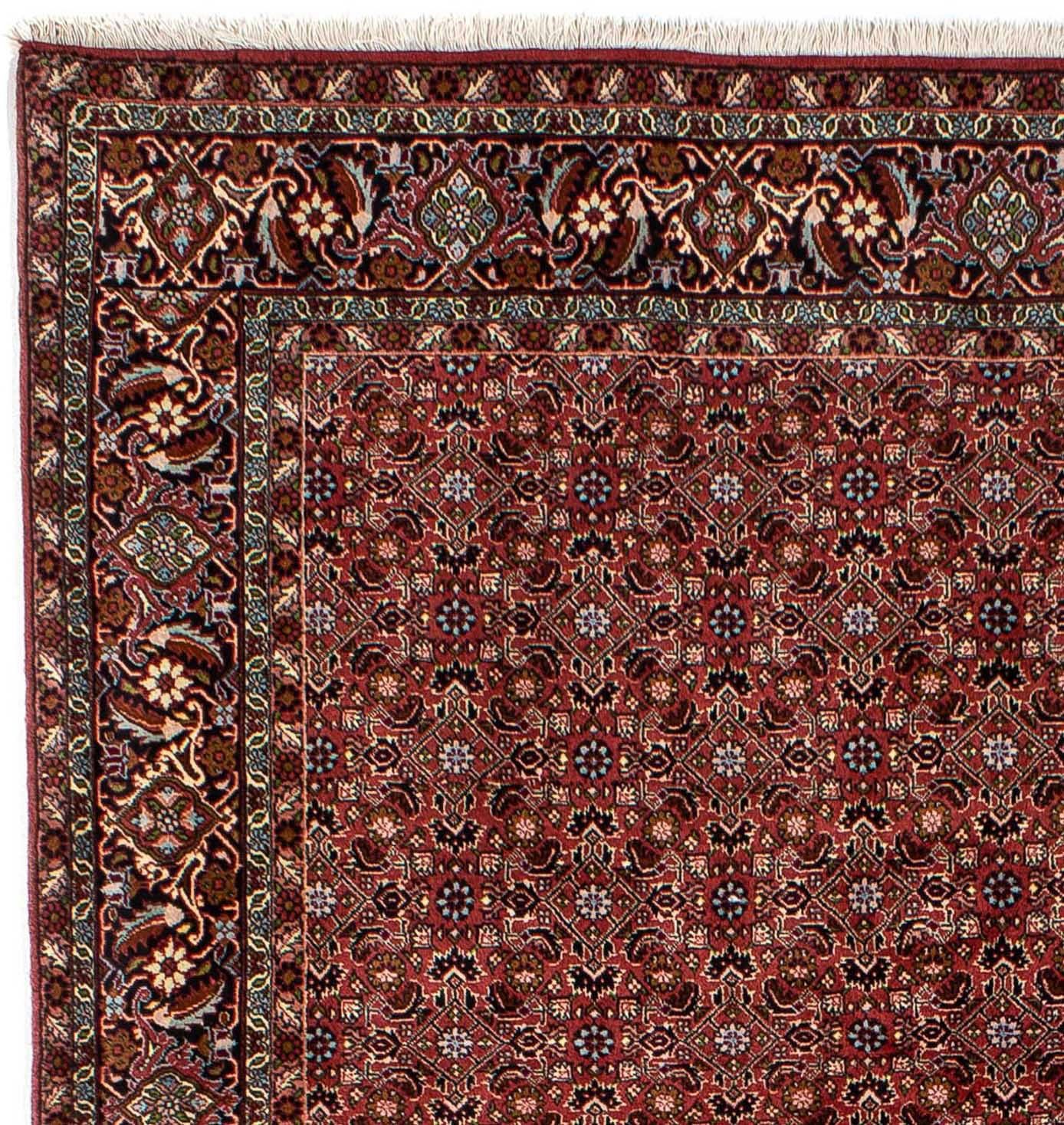 Orientteppich Perser - Zertifikat mit Wohnzimmer, 288 morgenland, Höhe: - rechteckig, Handgeknüpft, x - Bidjar 15 mm, Einzelstück dunkelrot, 198 cm
