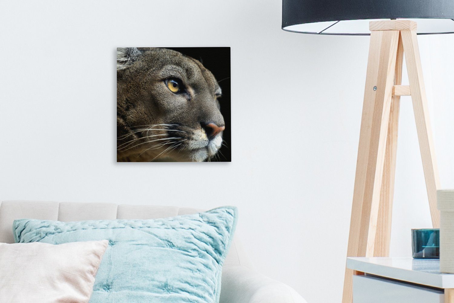 Porträt, - für (1 Puma Bilder OneMillionCanvasses® Wohnzimmer Wilde Leinwandbild Schlafzimmer Tiere - Leinwand St),