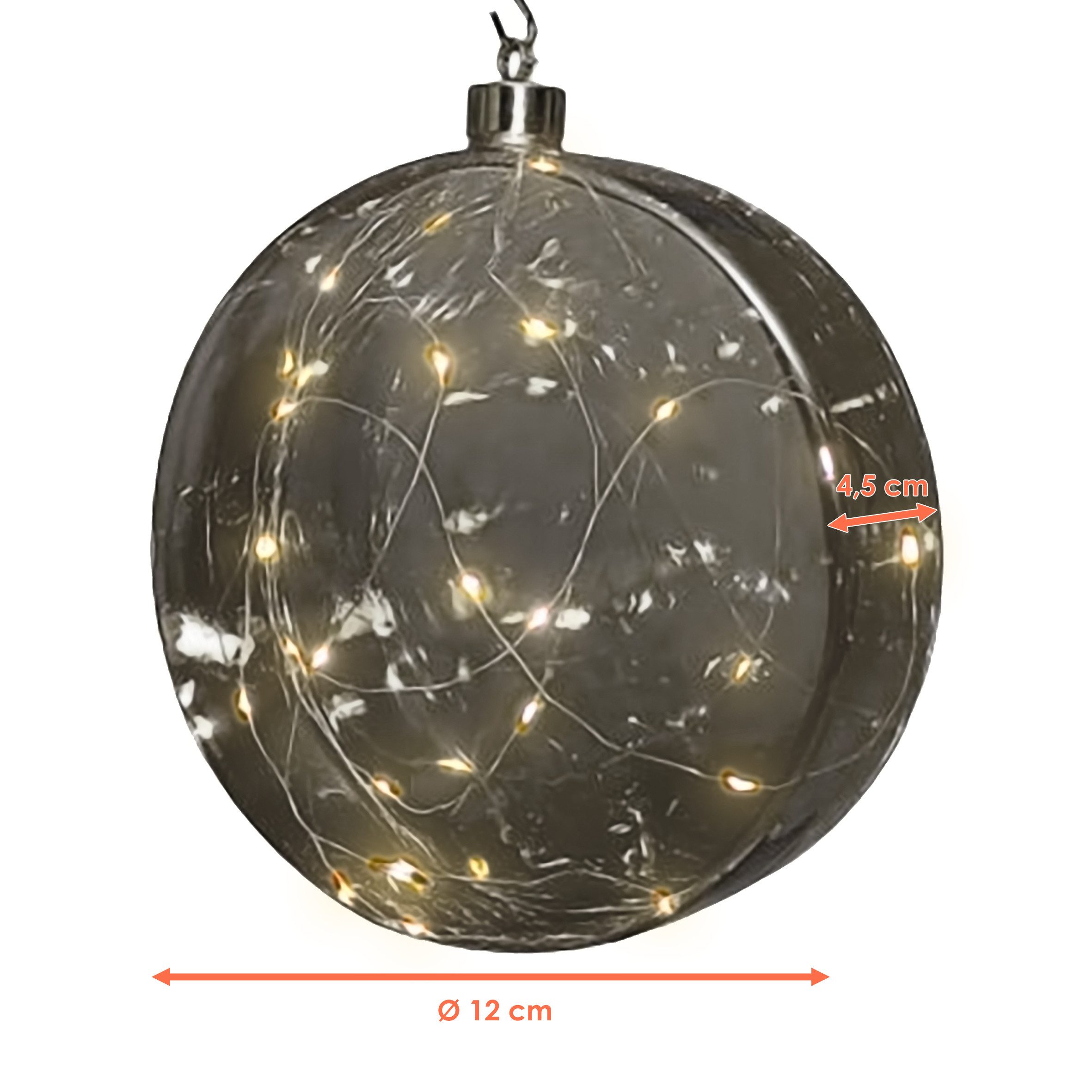 Spetebo LED Dekolicht Glas Disc 12 cm warm weiß beleuchtet, Timer, LED fest günstig online kaufen