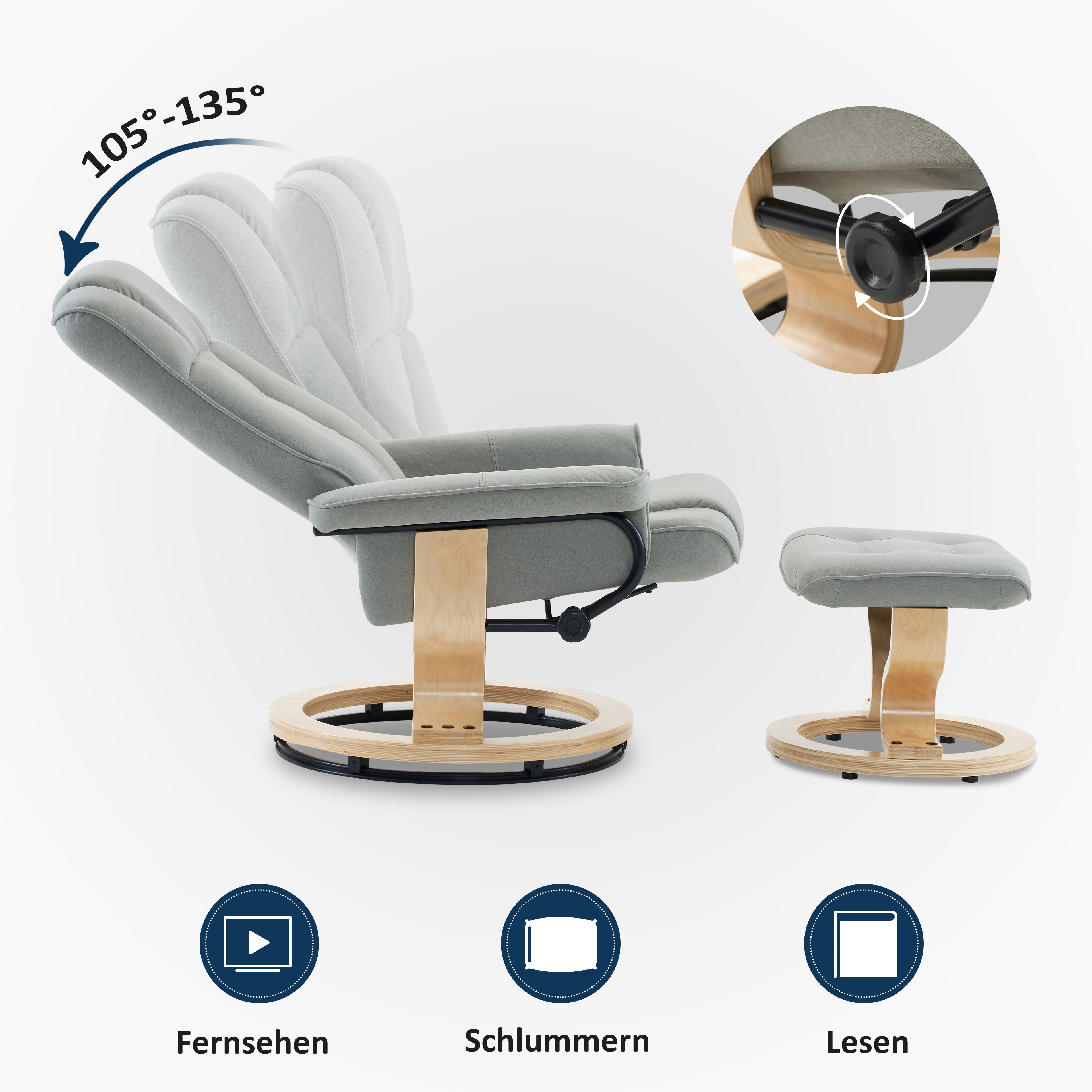 MCombo TV-Sessel M MCombo Relaxsessel mit Hocker Fernsehsessel 9019 (M MCom günstig online kaufen