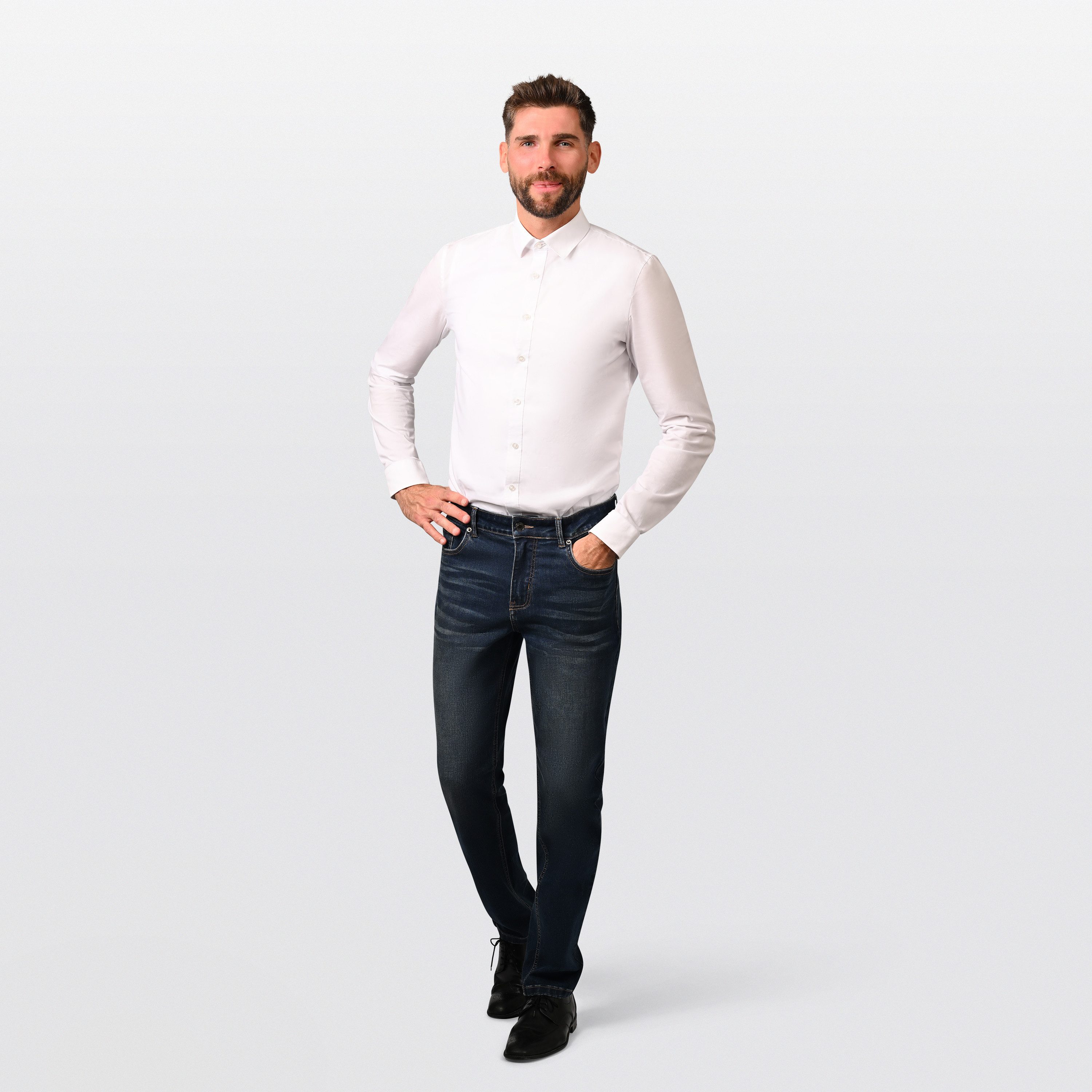 Hirschthal Regular-fit-Jeans Herren Jeans Dunkelblaue Denim Jeans im modern günstig online kaufen