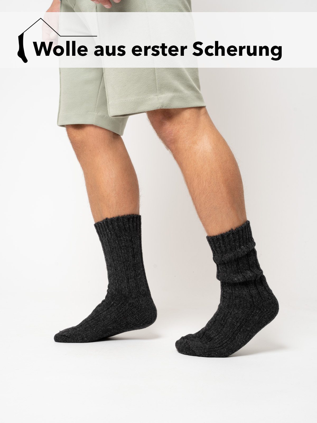 HomeOfSocks Norwegersocken 2 Paar Wollsocken, extra dick, unifarben, 100% (2-Paar) unifarben, aus Wolle, druckarmer Gummibund – Bild 5 von 5