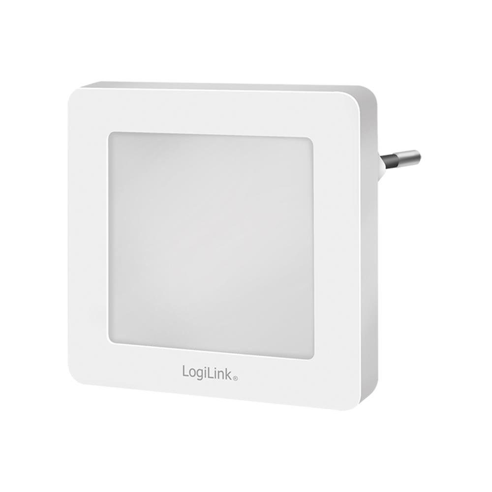 LogiLink LED Nachtlicht LED013, mit Dämmerungssensor quadratisch, 3014 LED x4, weiß