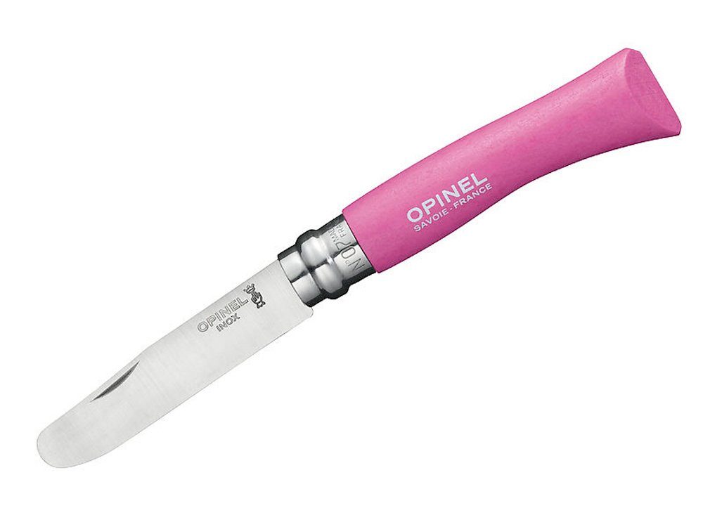 Opinel Taschenmesser Kindermesser, No 07, Buchenholzgriff pink rostfrei, Opinel