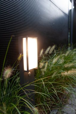 LUTEC LED Pollerleuchte QUBO, LED fest integriert, Warmweiß