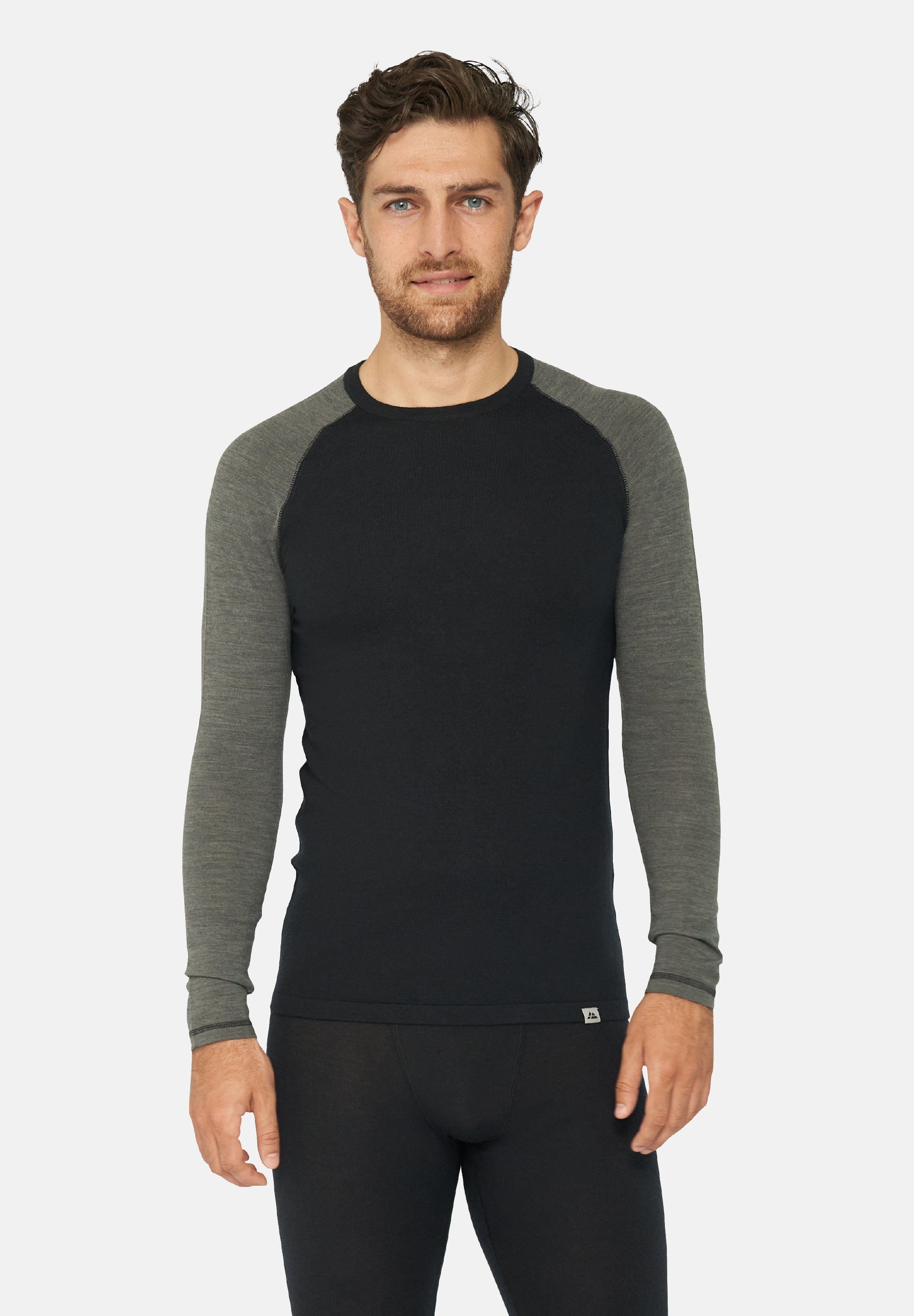 DANISH ENDURANCE Hose, & für Thermo-Unterwäsche Temperaturregulierend Langarm Shirt Set black/dark Herren Thermounterhemd grey Merino