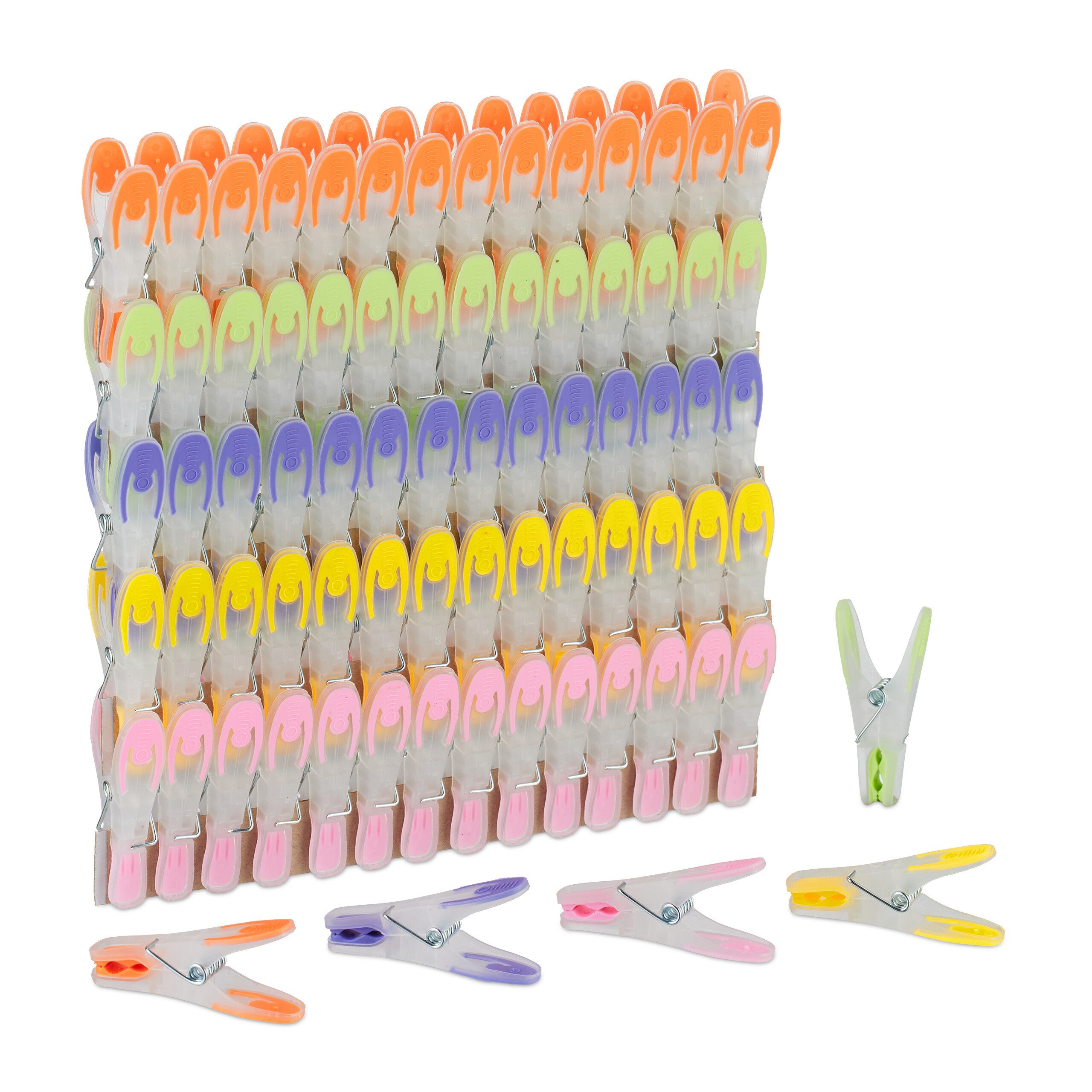 relaxdays Wäscheklammern Wäscheklammern Soft-Grip 75 Stück