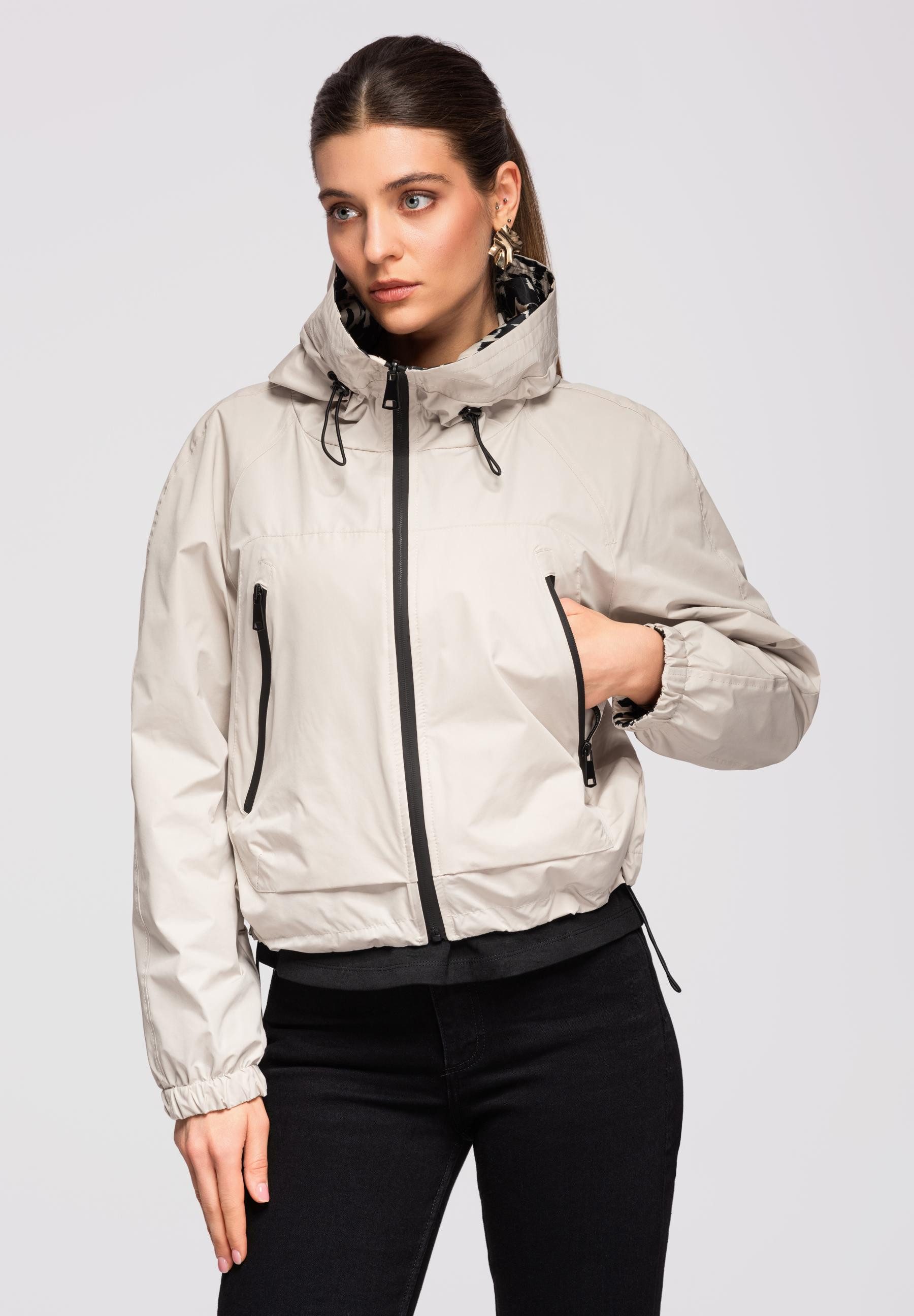 OMBRE Doppeljacke Wendbare Damenjacke im modernen Urban-Stil beidseitig tragbare Jacke