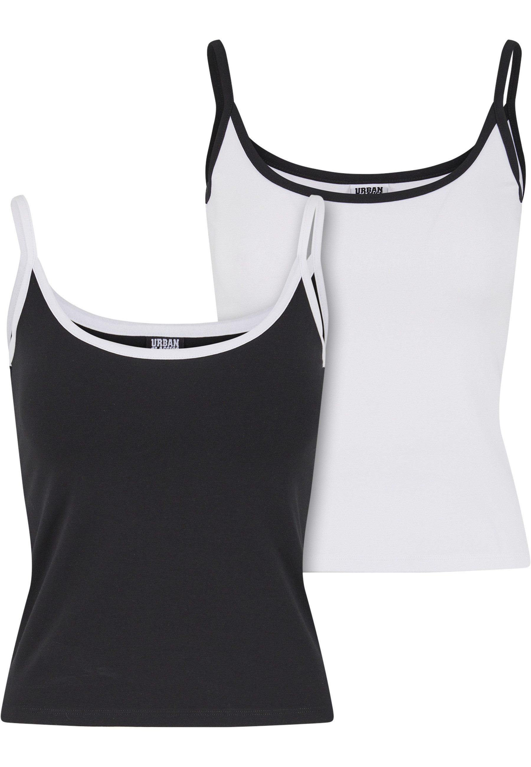 URBAN CLASSICS Muskelshirt Urban Classics Ladies Contrast Basic Top 2-Pack (1-tlg)