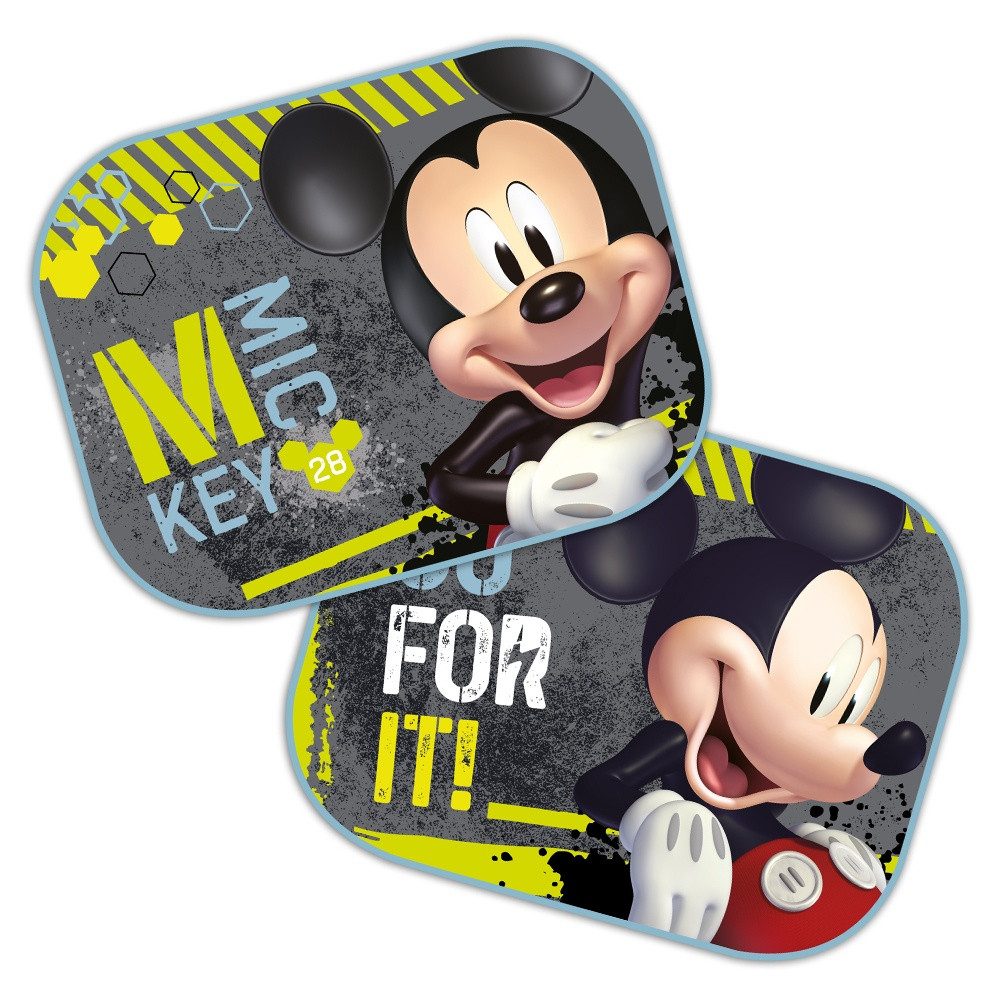 Seven Polska Autosonnenschutz MICKEY GO FOR IT - Disney Sonnenschutz, Schattenspender, 2 Stück, 44 x 35 cm