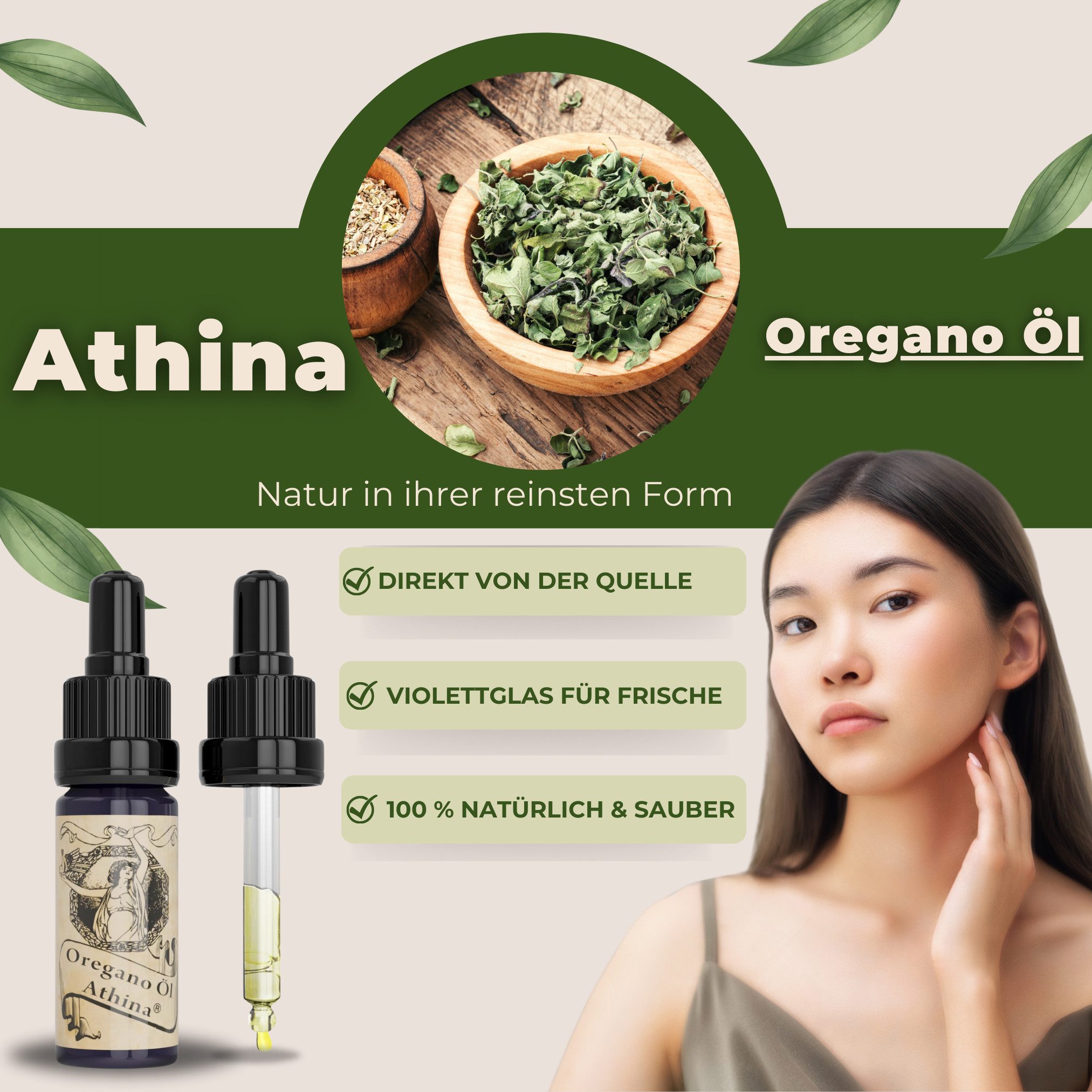 Athina Oregano Öl 80% Carvacrol Tropfen Tropfen, 10 ml