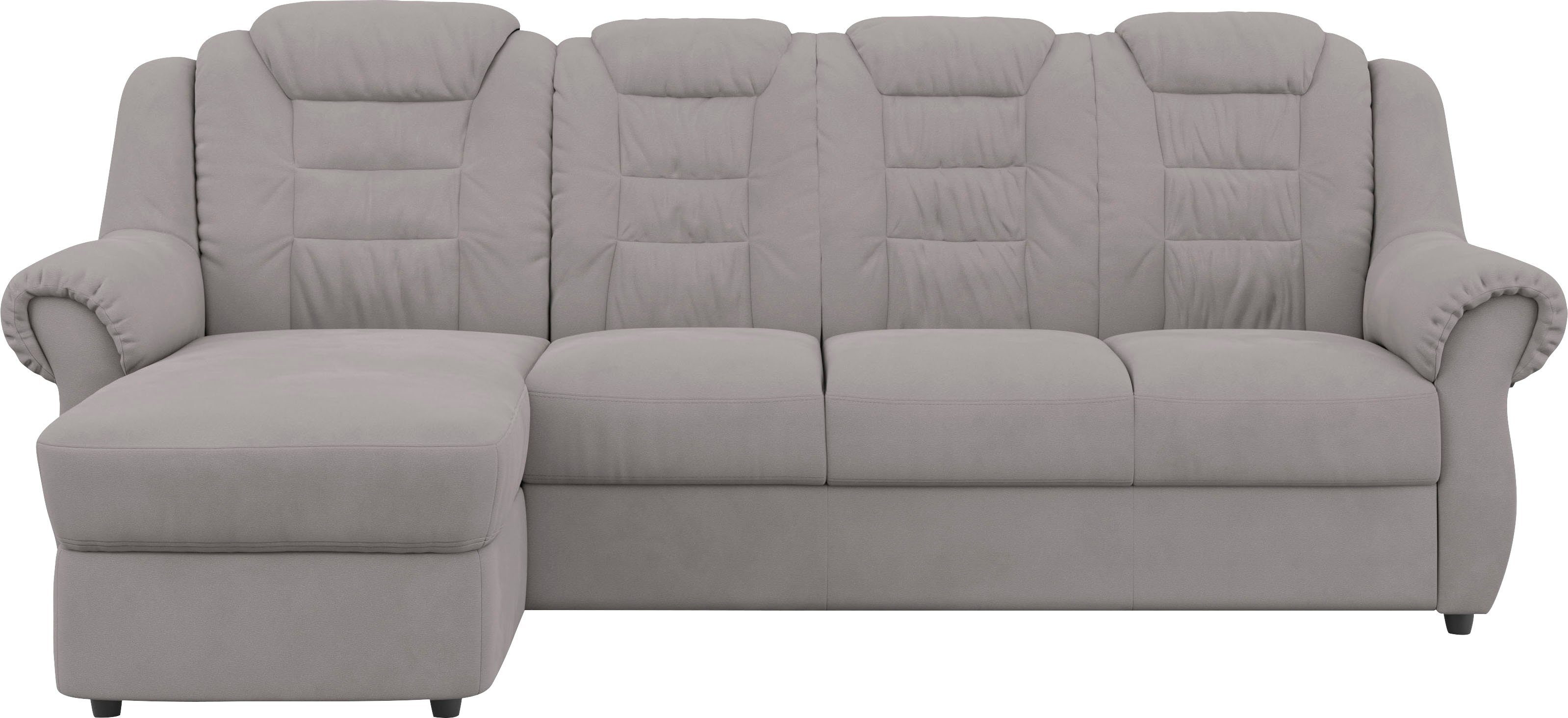 Home affaire Ecksofa Boston L-Form, mit hoher Rückenlehne, wahlweise mit Bettfunktion