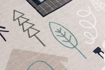 Kinderteppich Teppich, Häuser natur/multi, print, 100x160 cm, Scandicliving, rechteckig