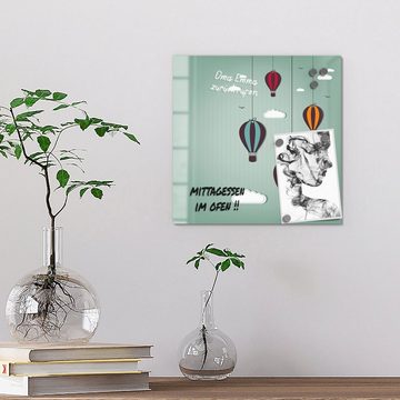 DEQORI Magnettafel 'Comic Heißluftballons', Whiteboard Pinnwand beschreibbar