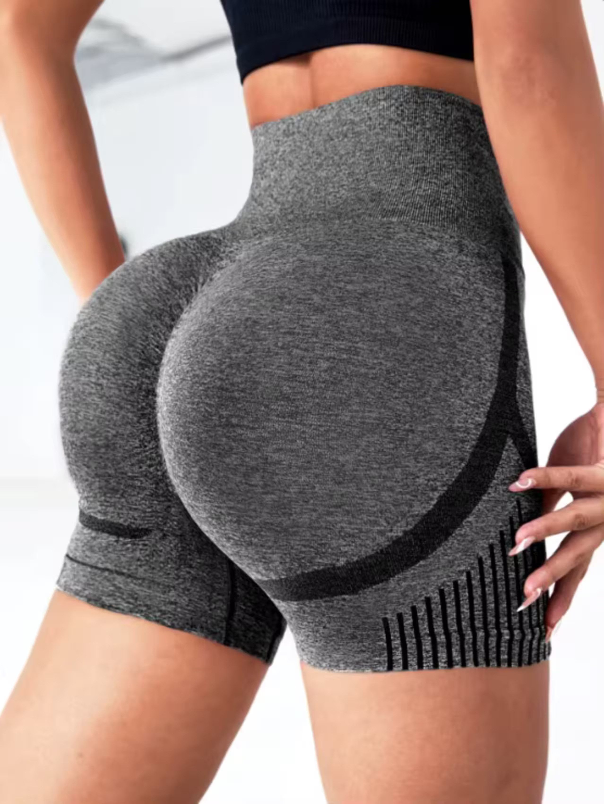Stelby Highwaist Leggings Sportshorts High Waist Scrunch Yoga Fitness Shorts nahtlos Atmungsaktive, kurze sportlichte Yoga Shorts