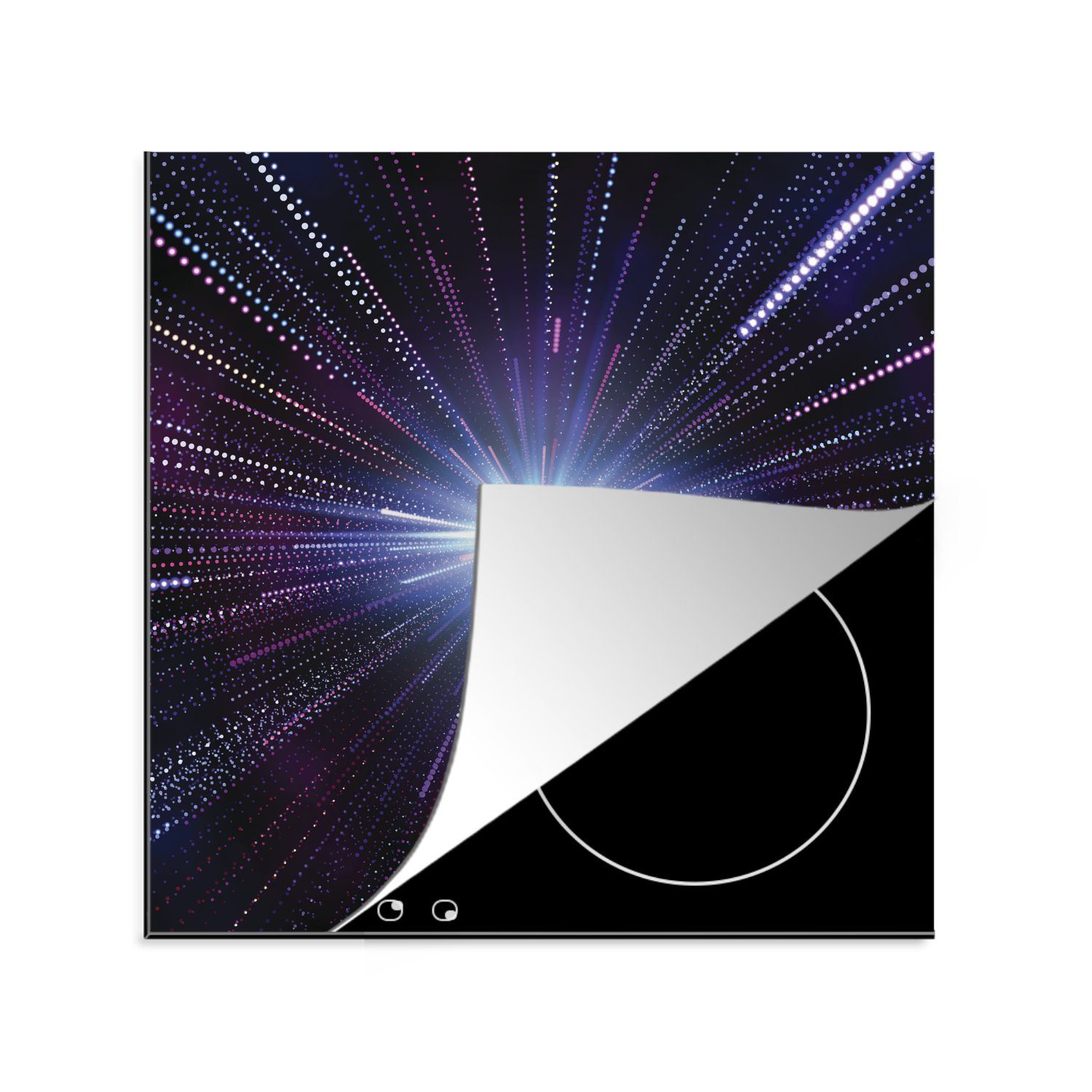 MuchoWow Herdblende-/Abdeckplatte Eine Illustration eines Sterns in der Milchstraße, Vinyl, (1 tlg), 78x78 cm, Ceranfeldabdeckung, Arbeitsplatte für küche