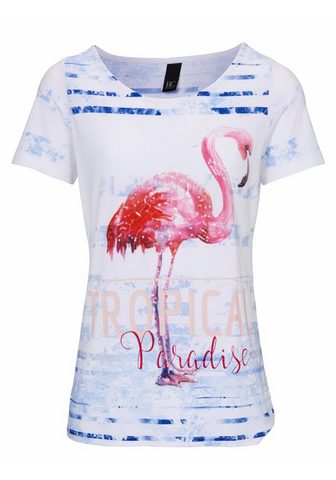CASUAL футболка с Flamingo-Applikation...