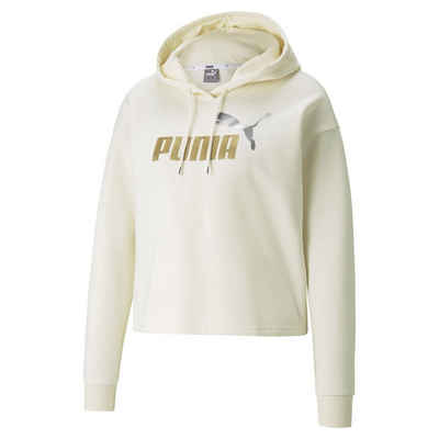 PUMA Sweater Damen Kapuzen-Sweat-Shirt - ESS+ Cropped Metallic