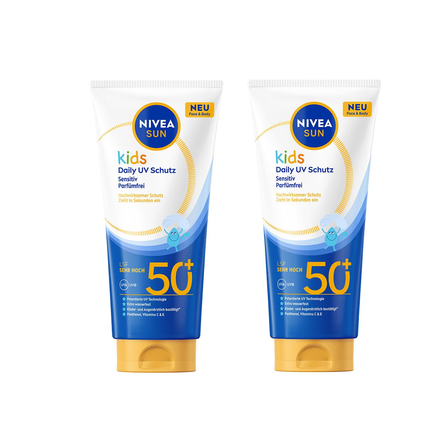 Nivea Sun Sonnenschutzpflege Kids Daily UV Schutz LSF 50+ 2x 100ml, 2-tlg.