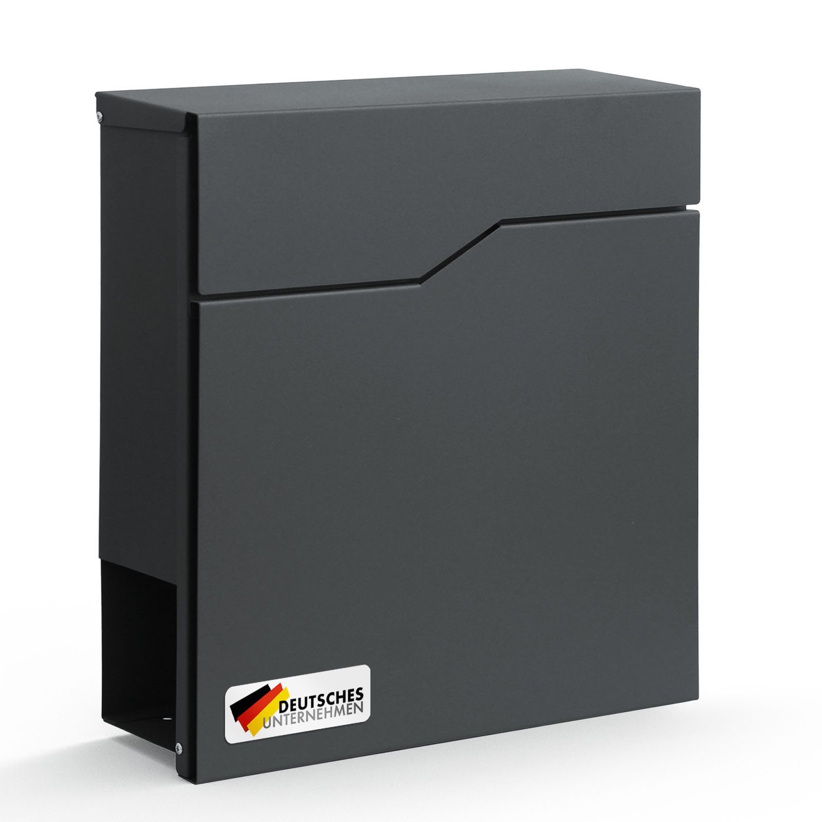 Floordirekt Briefkasten Jean, Stabiler Stahlbriefkasten mit Zeitungsfach, Verdecktes Schlossdesign mit 2 Schlüsseln