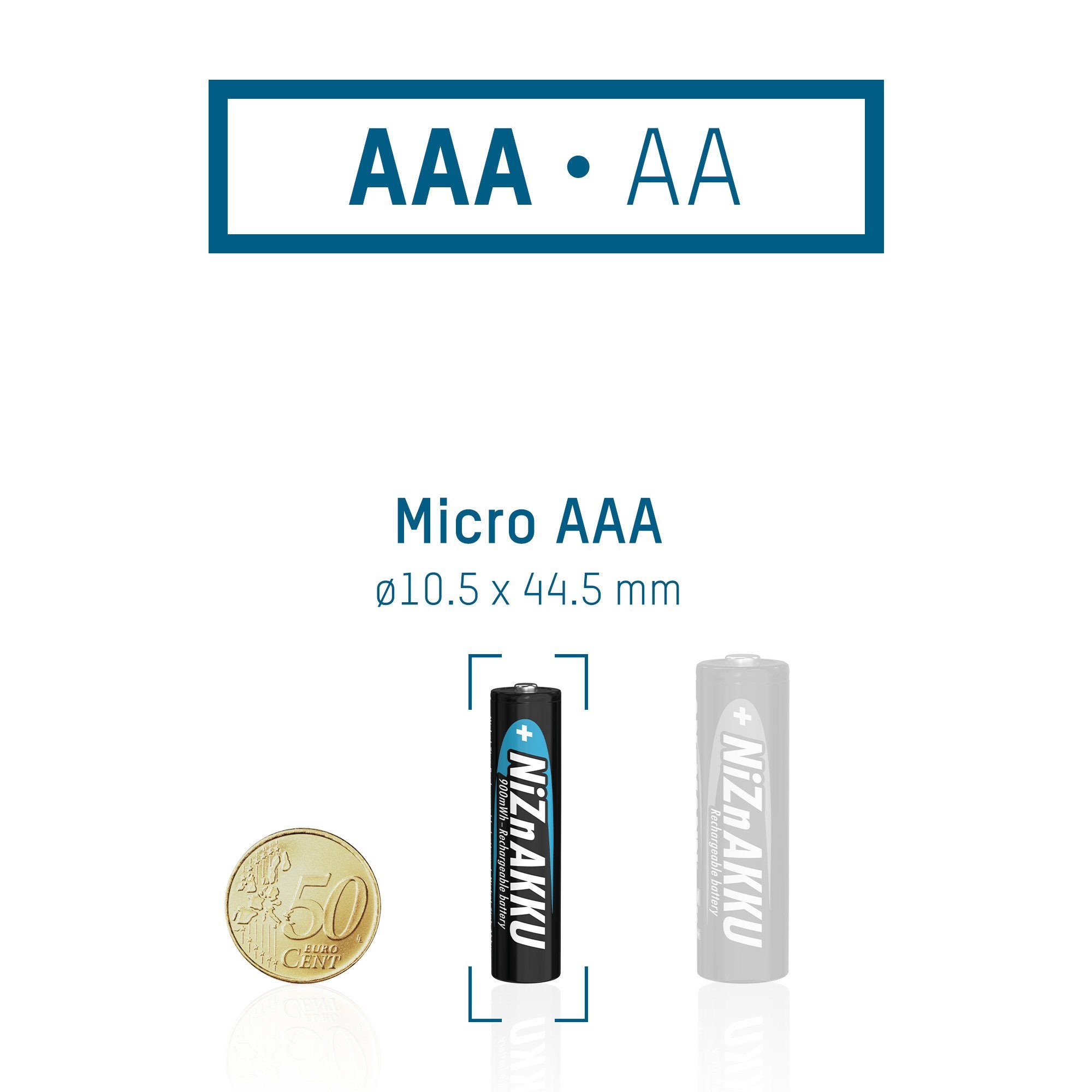 (1.6 NiZn wiederaufladbare Micro mAh V) Akku ANSMANN® 8 Stück Akku 550mAh Batterien 1,6V (900mWh), - AAA 550