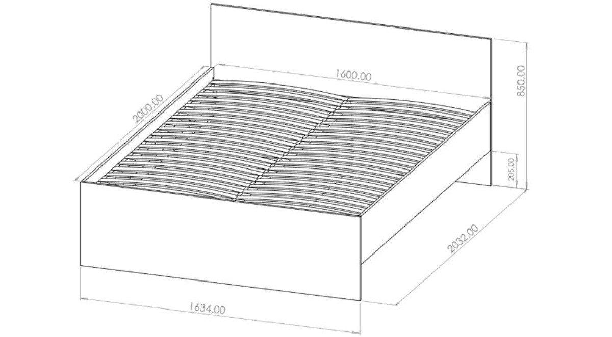 Marmex Möbel Bett Maxione MX-04 Doppelbett 160 x200 Ohne Matratze – Bild 3 von 4