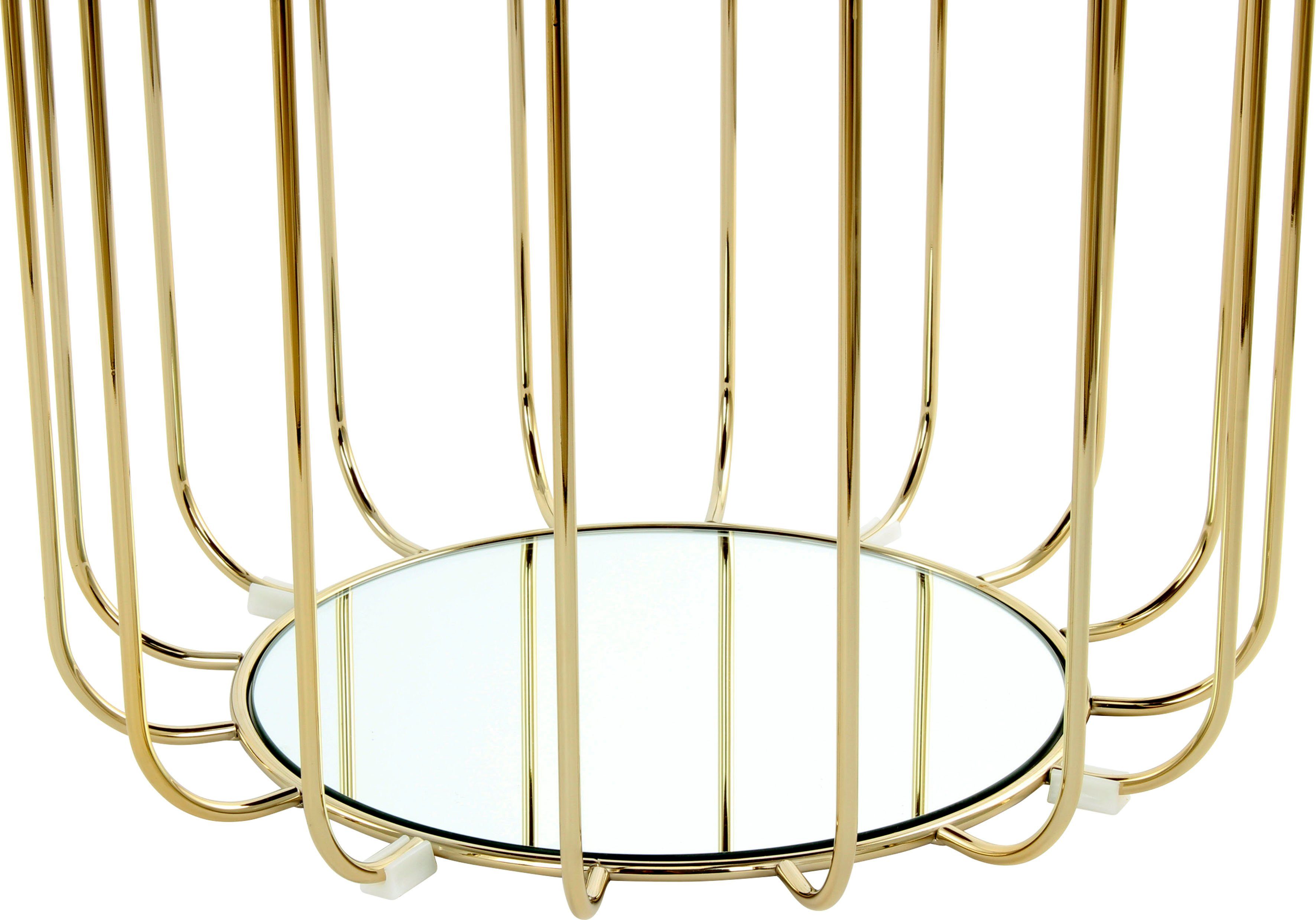 Kayoom Beistelltisch Pouf Comfortable 110, abnehmbares und wendbares Oberteil (1-St), praktisch umzuwandeln in Tisch oder Hocker, mit Spiegelglas