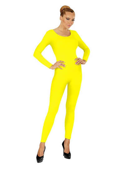 Widdmann Kostüm Langer Body neon-gelb, Einfarbige Basics zum individuellen Kombinieren