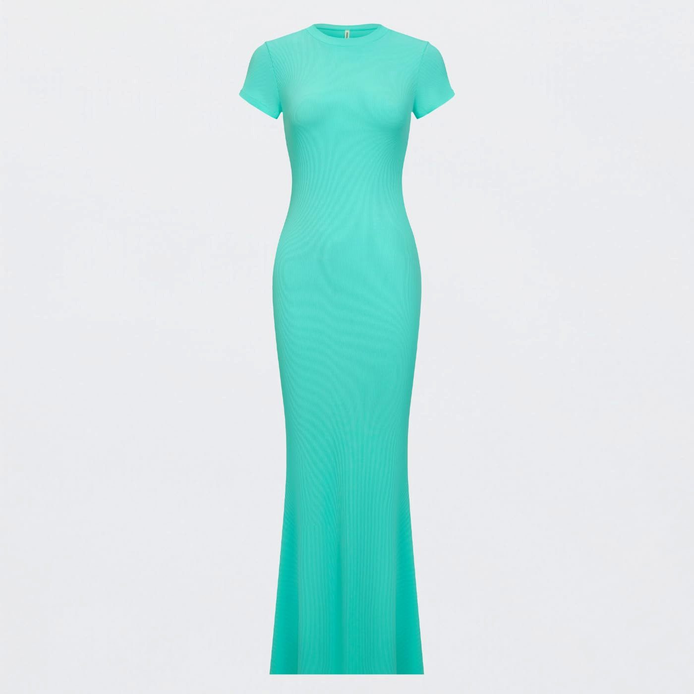 cfab by creamy fabrics Jerseykleid Ribbed T-Shirt Maxikleid-Mint-M (1-tlg) günstig online kaufen