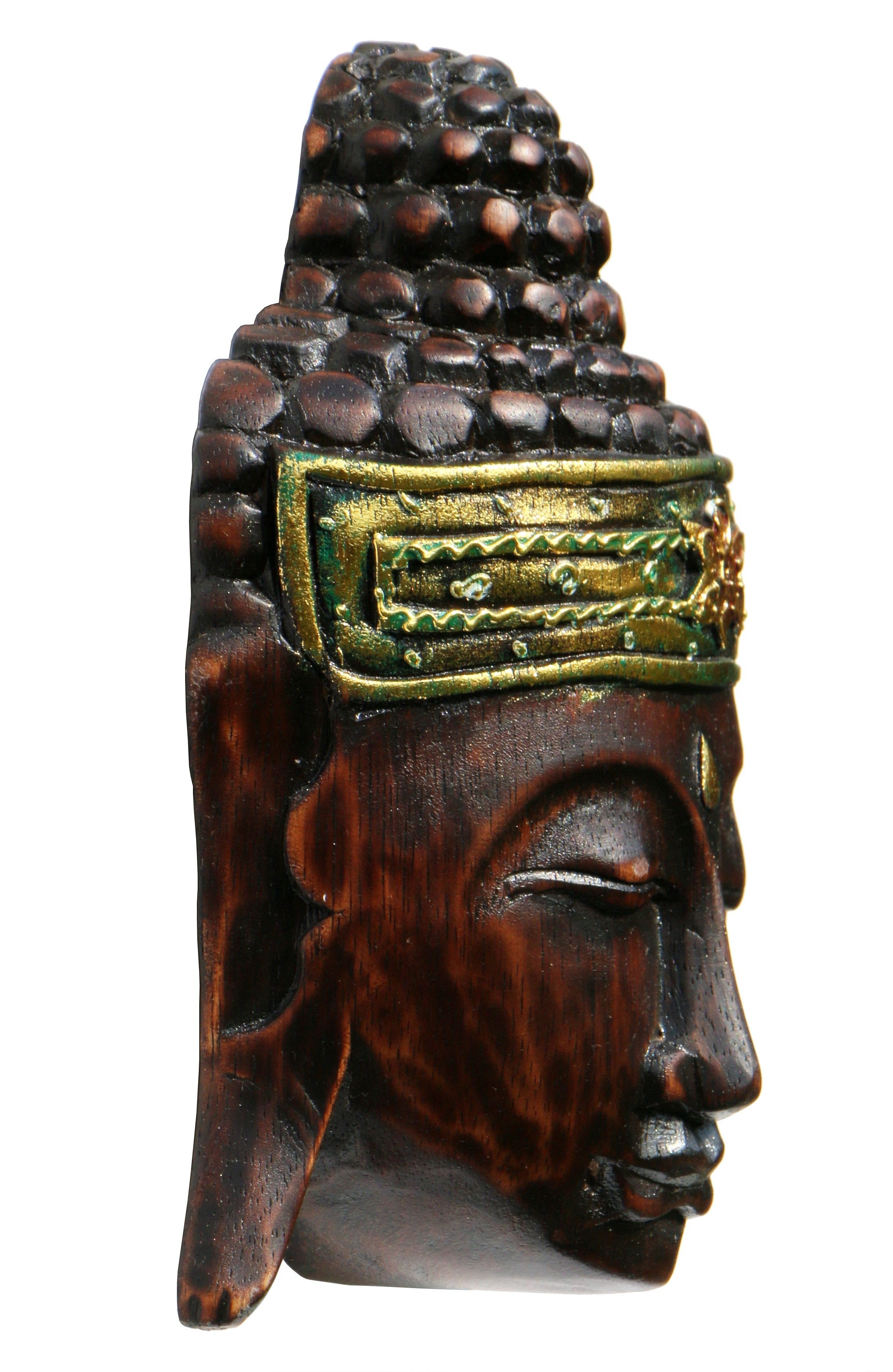 Wogeka Wanddekoobjekt Buddha-Maske zum aufhängen Wanddeko Bali Feng Shui