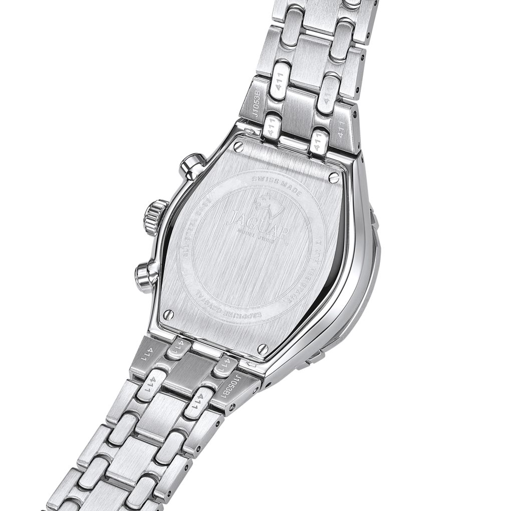 Jaguar Chronograph Diplomatic J1053_1, Quarzuhr, Armbanduhr, Damenuhr, Swiss Made, Edelstahlarmband, analog