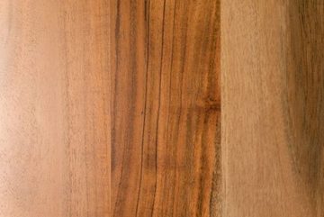 SAM® Baumkantentisch Quarto, massives Akazienholz mit natürlicher Baumkante, 26mm, Metallgestell