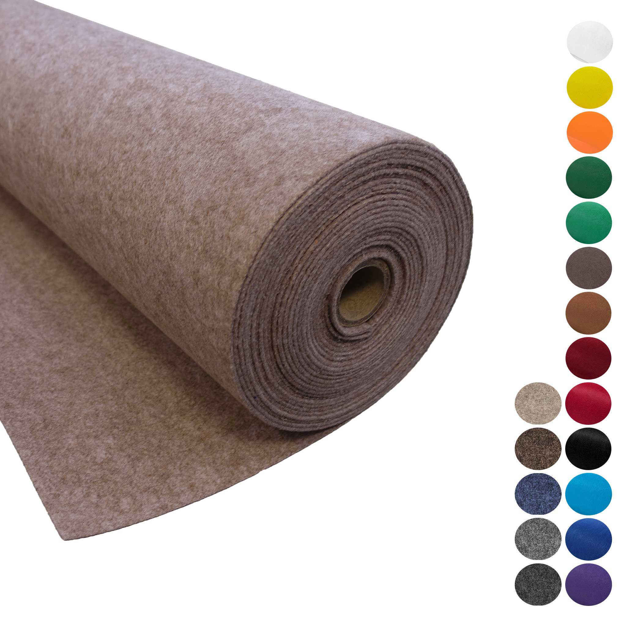 maDDma Stoff Bastelfilz waschbar Meterware Filz ab 1m x 90cm x 3mm Dekofilz, beige meliert